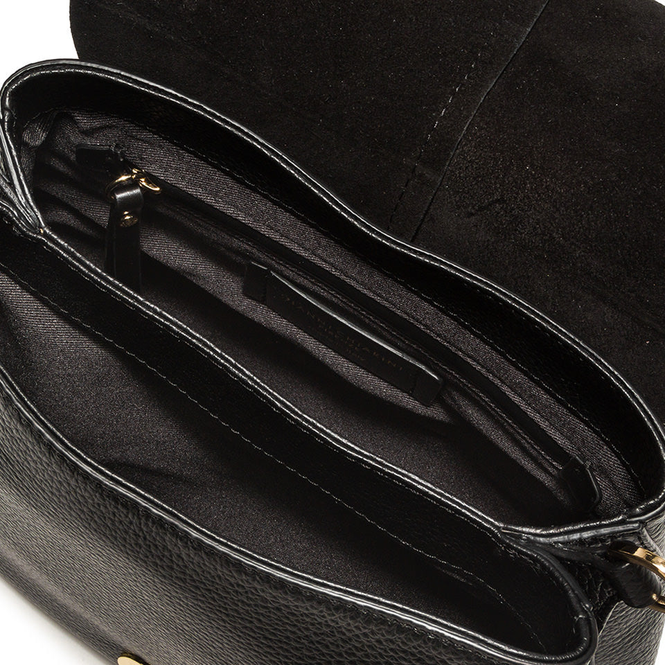 Gianni Chiarini Borsa a tracolla realizzata in pelle martellata nera