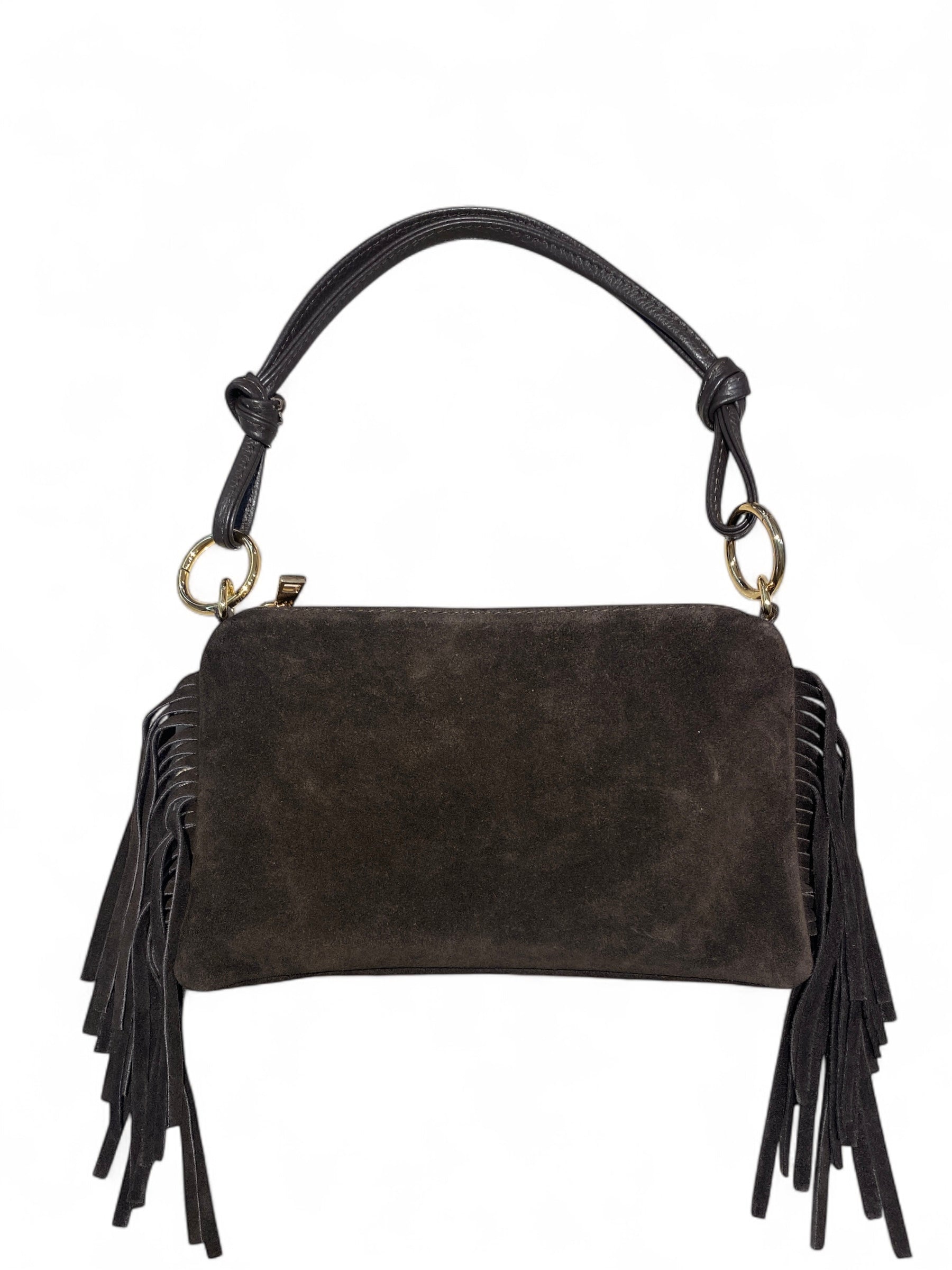 CECILE POCHETTE MORO in suede con frange