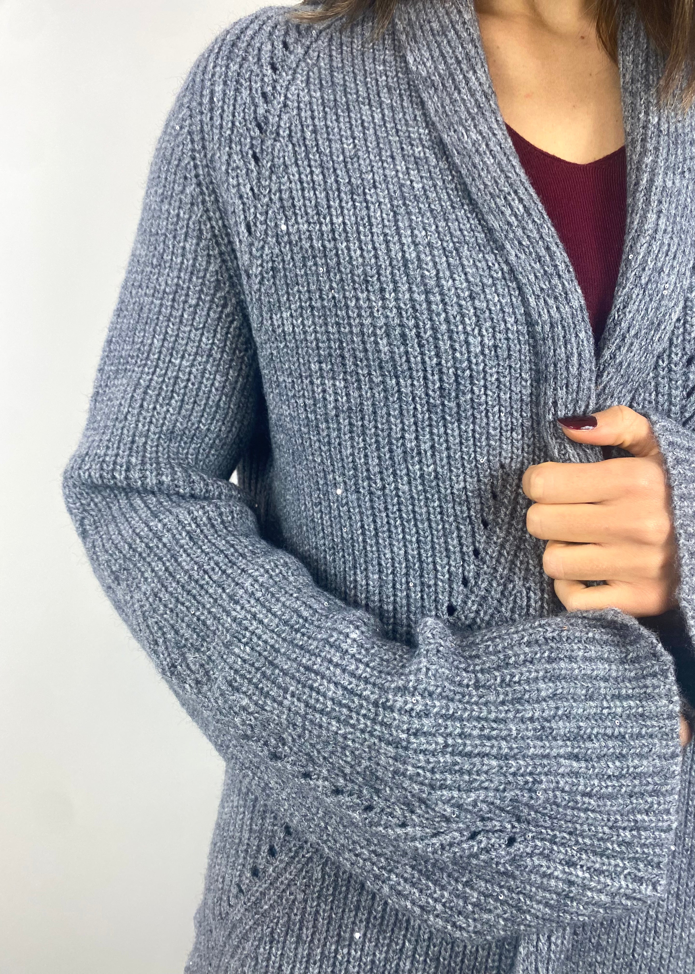 SUSY MIX CARDIGAN GRIGIO