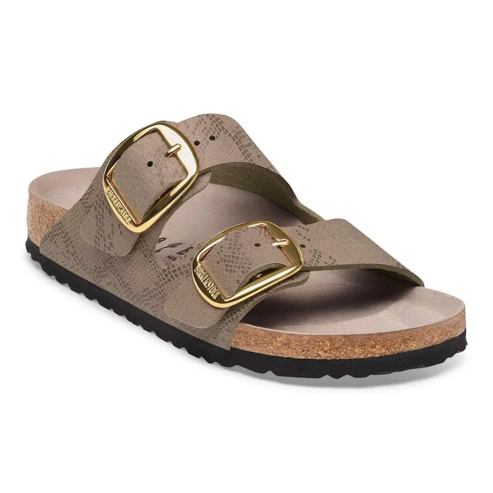 BIRKENSTOCK ARIZONA BIG BUCKLE PYTHON GRAY TAUPE