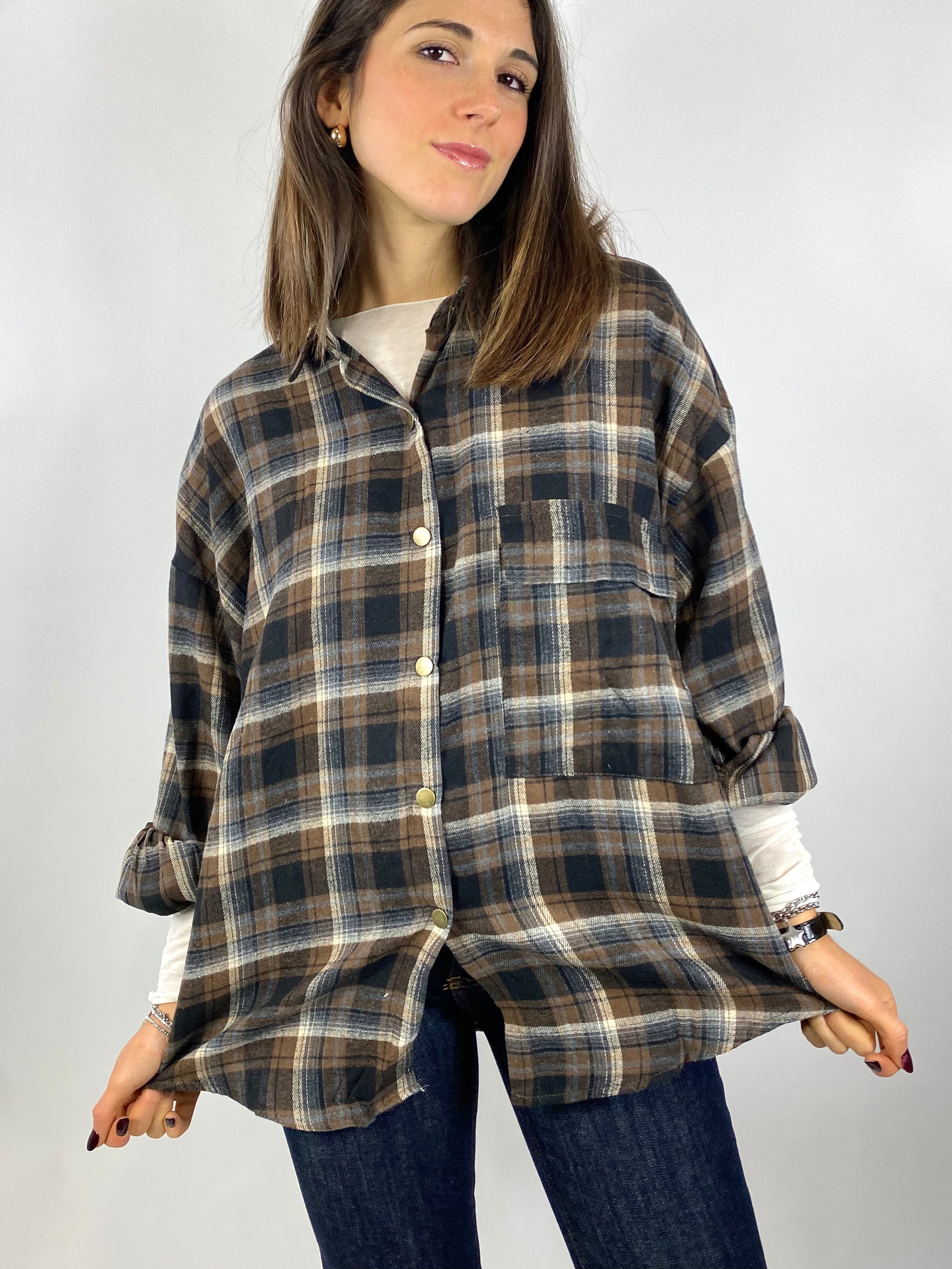 CECILE CAMICIA CHECK CON BOTTONI A SCATTO