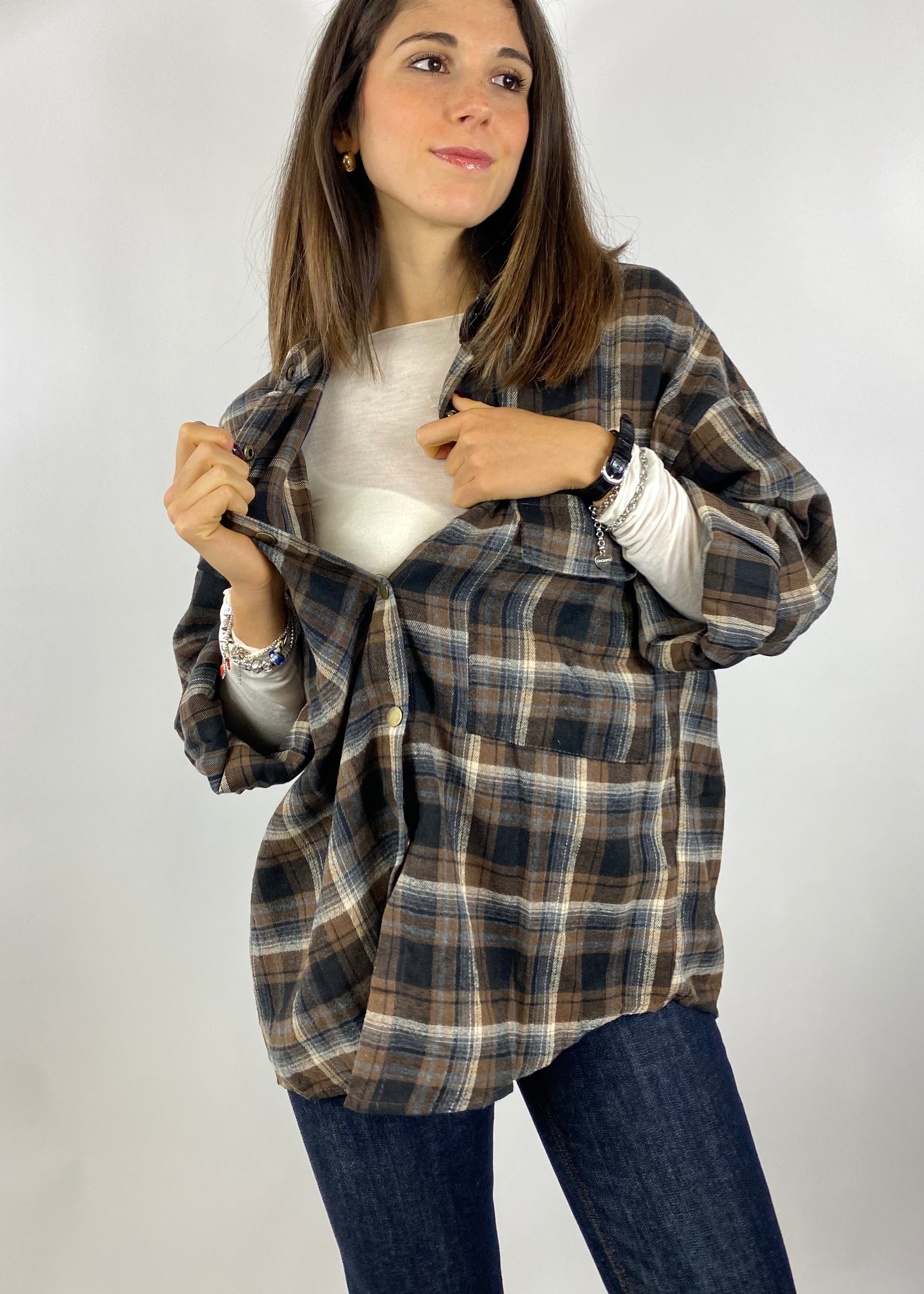 CECILE CAMICIA CHECK CON BOTTONI A SCATTO