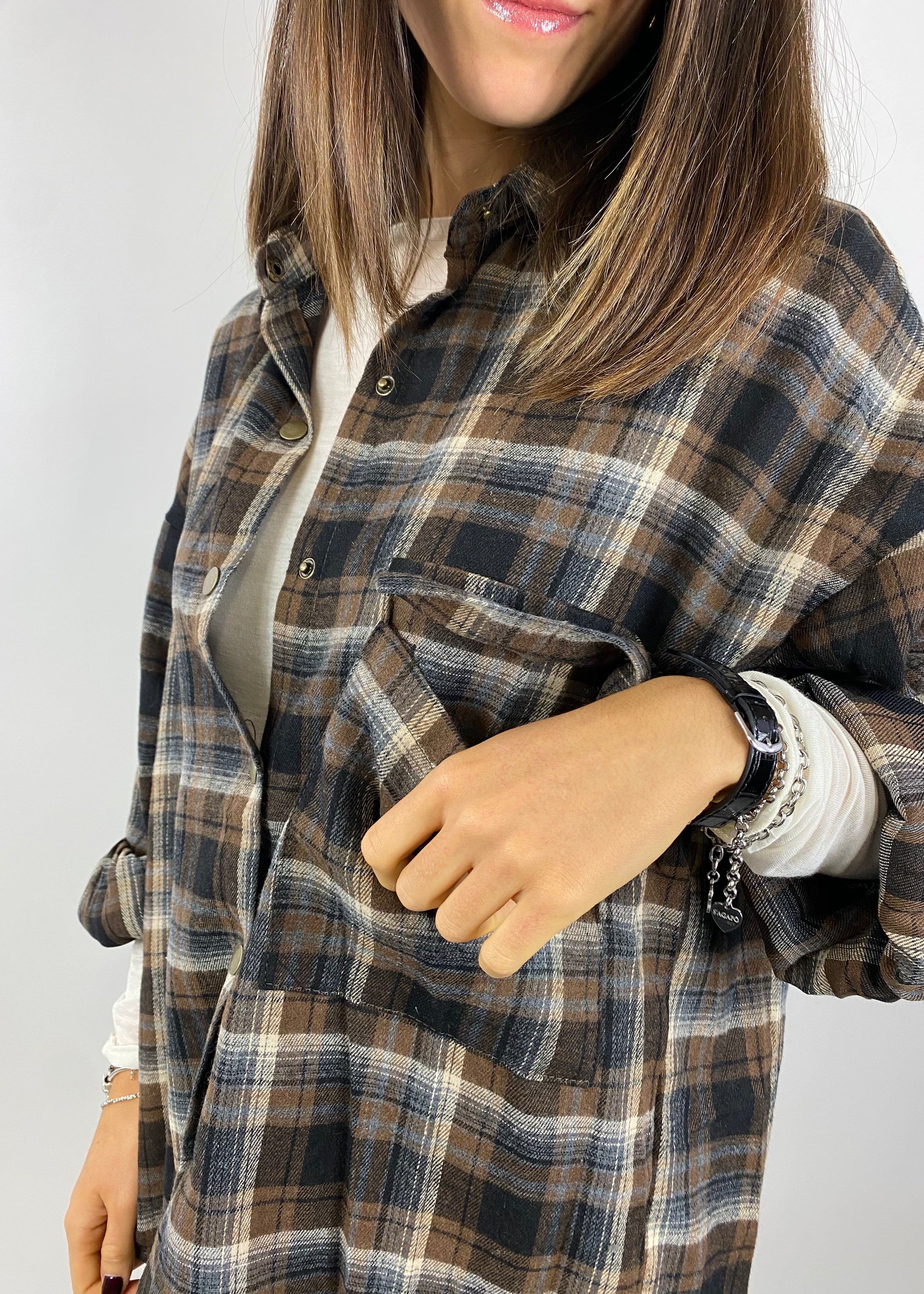 CECILE CAMICIA CHECK CON BOTTONI A SCATTO