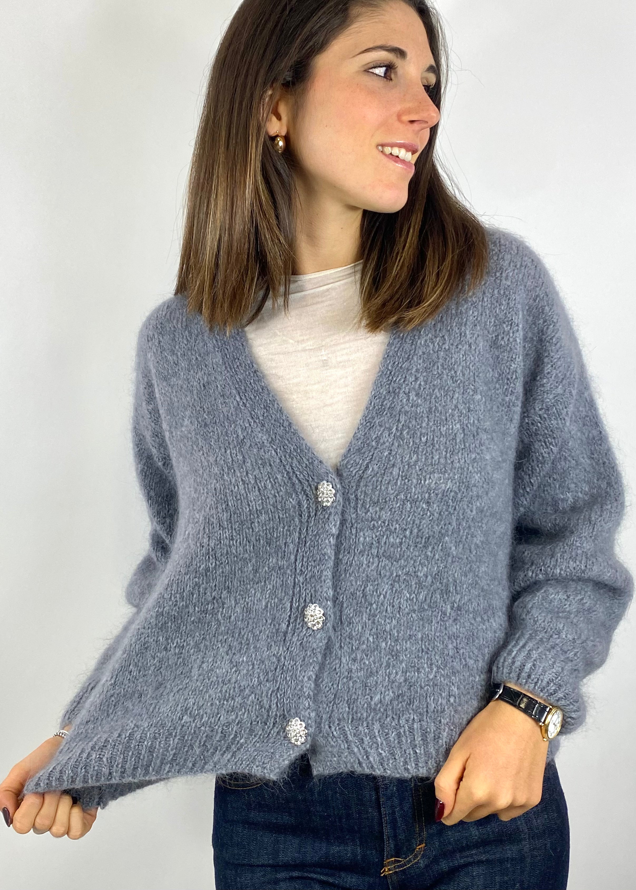 CECILE GARDIGAN GIOIELLO GRIGIO