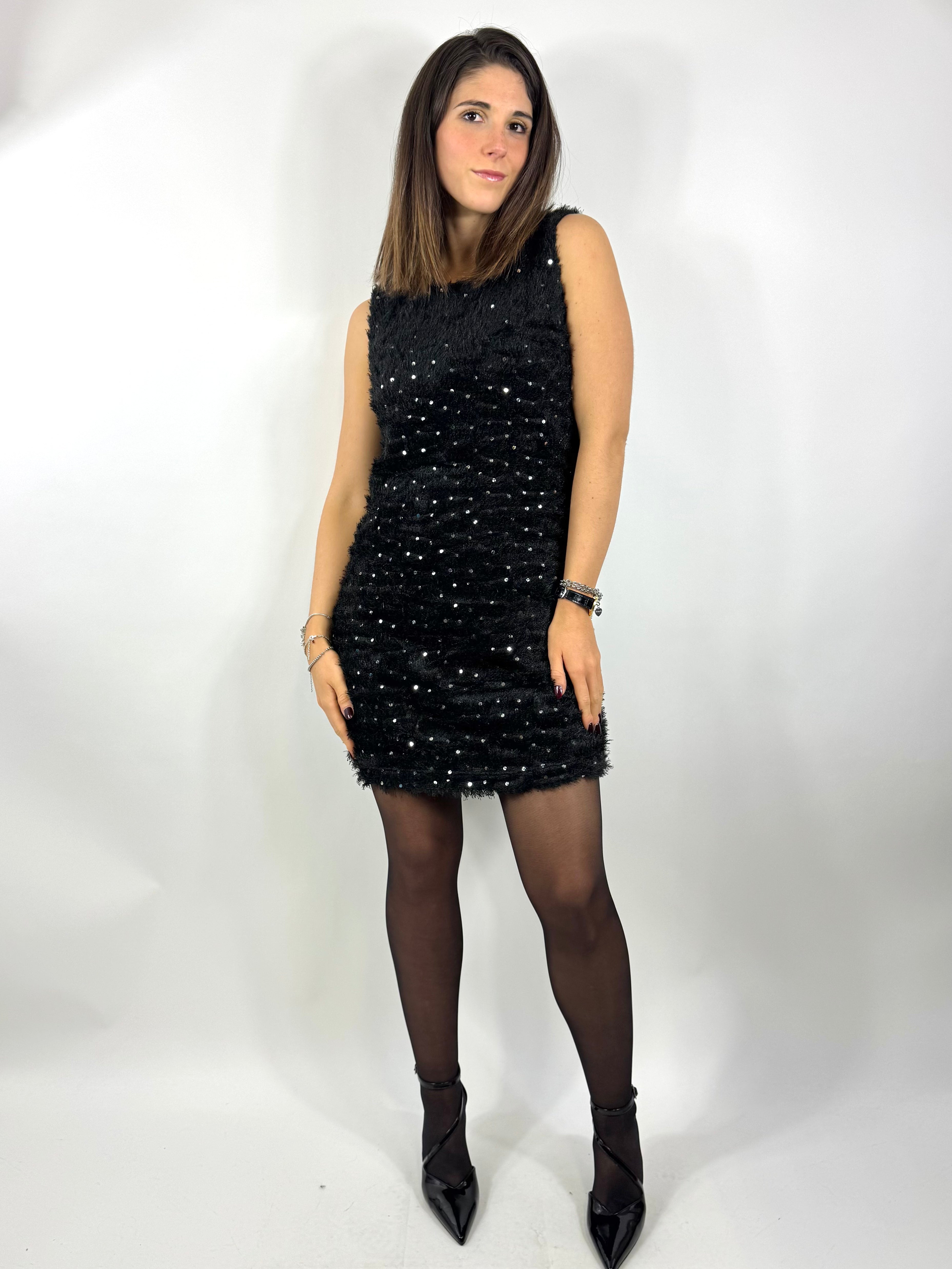 CECILE ABITO PAILLETTES NERO