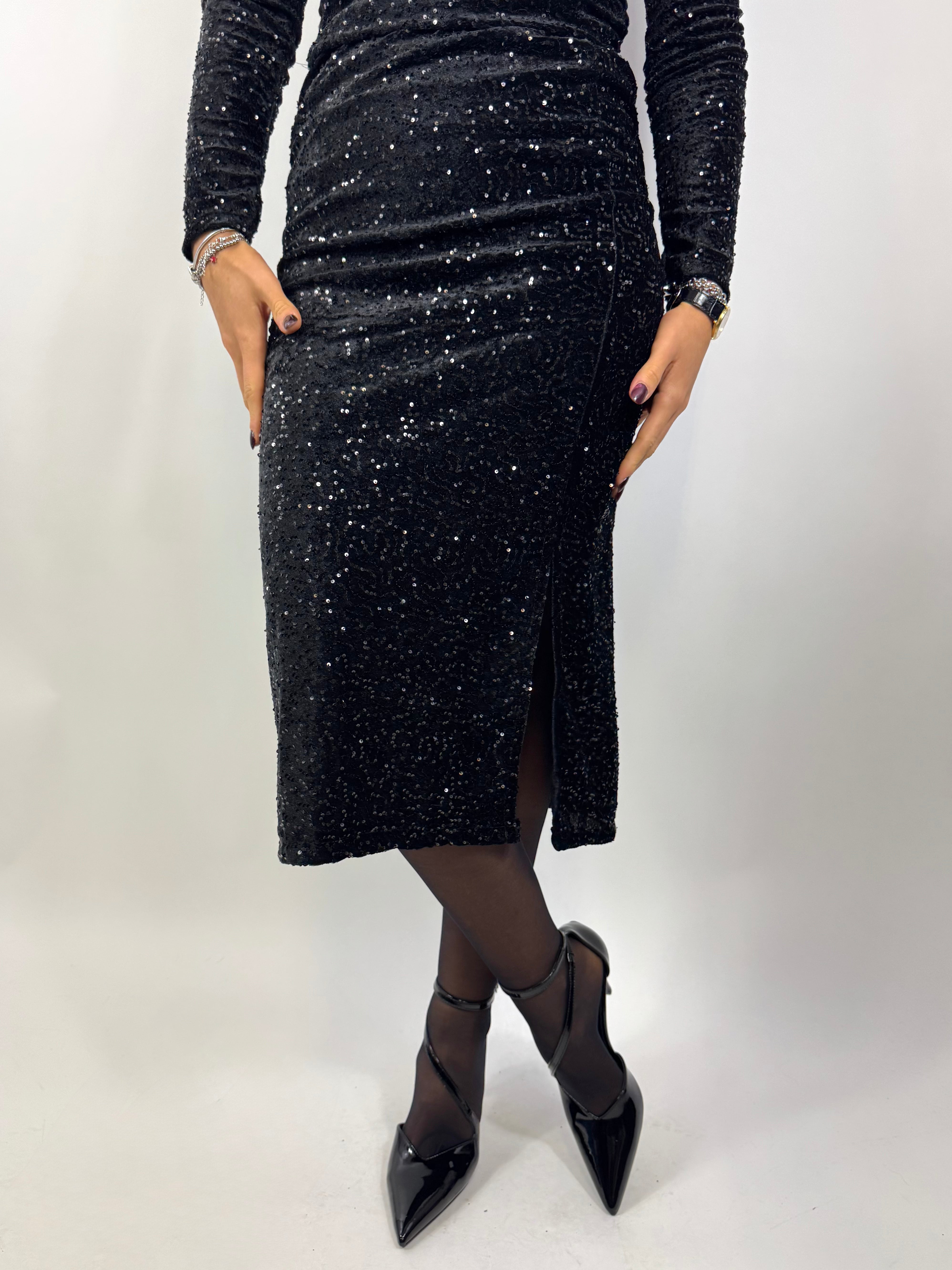 CECILE LONGUETTE PAILLETTES NERA