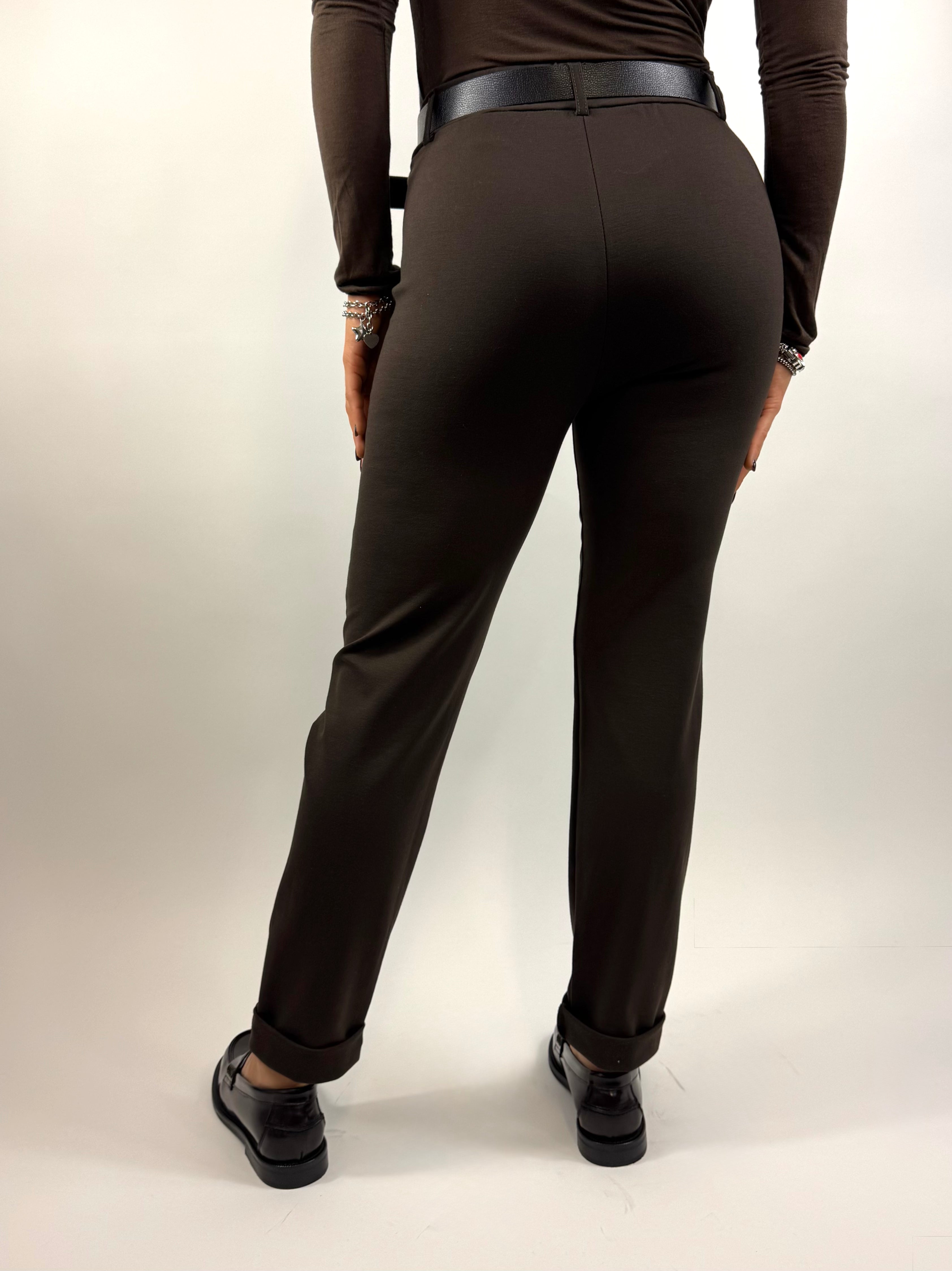 SUSY MIX PANTALONE GAMBA DIRITTA MORO