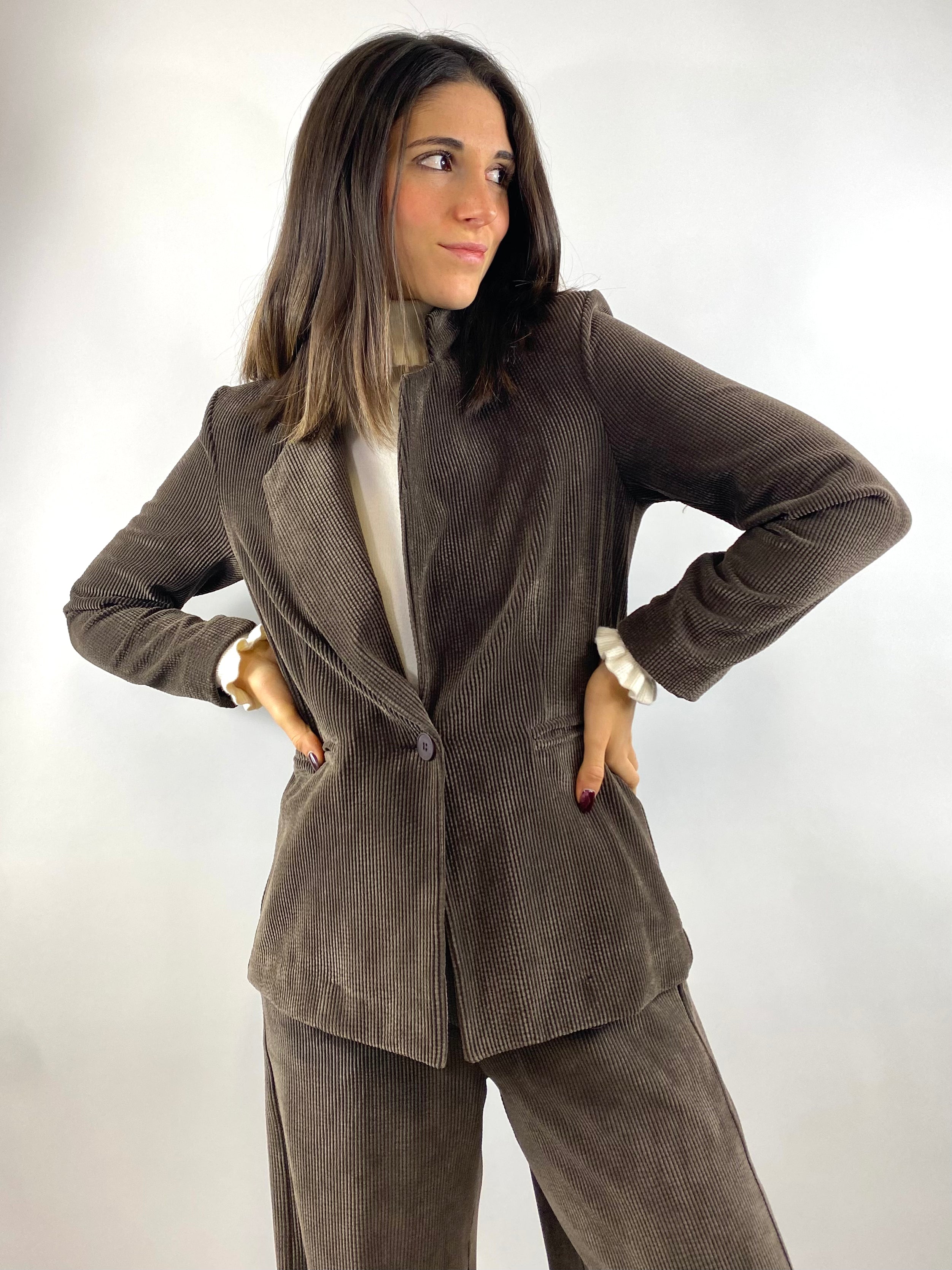 SUSY MIX GIACCA VELLUTO MORO