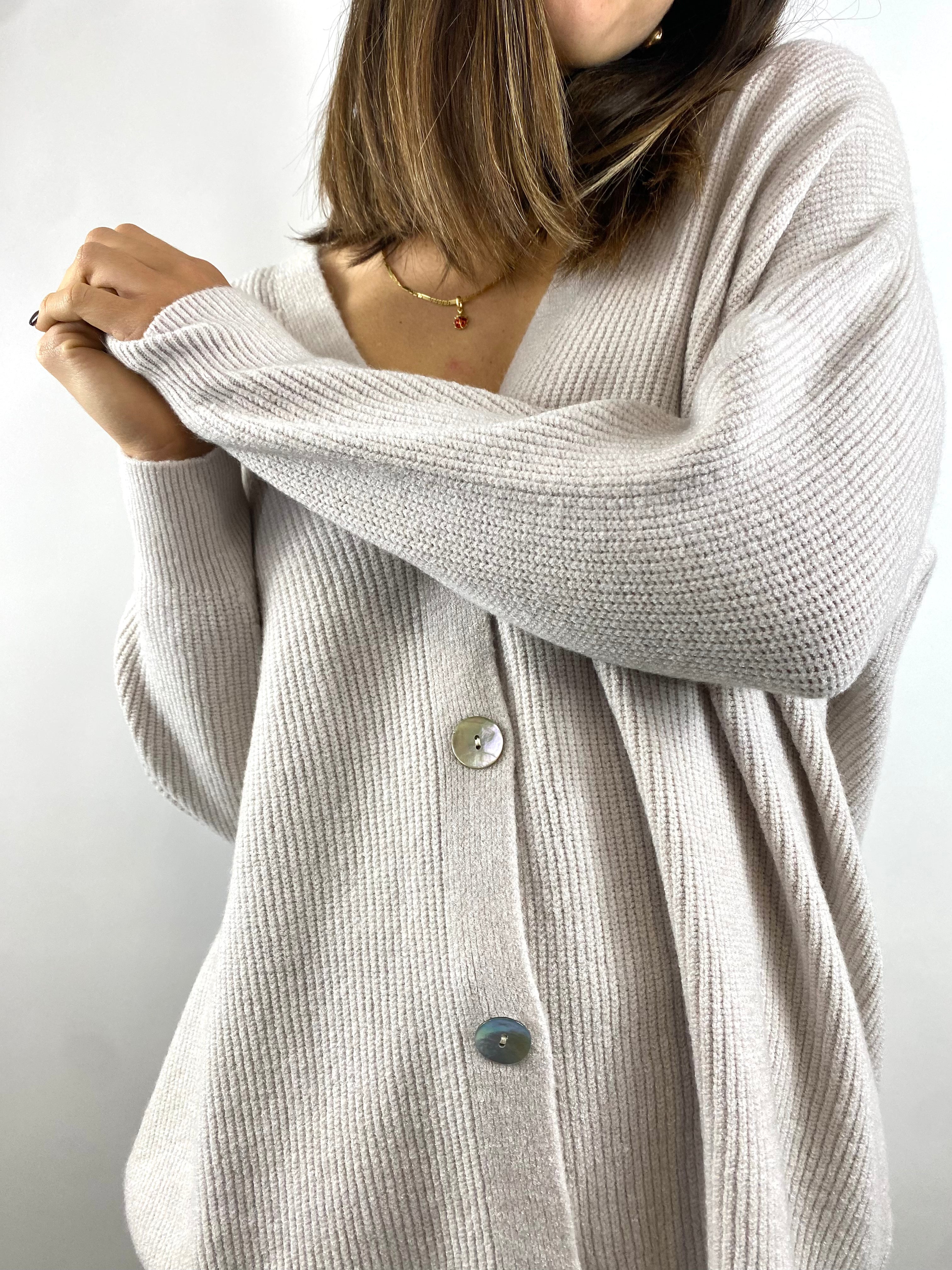 SUSY MIX CARDIGAN OVER AVORIO