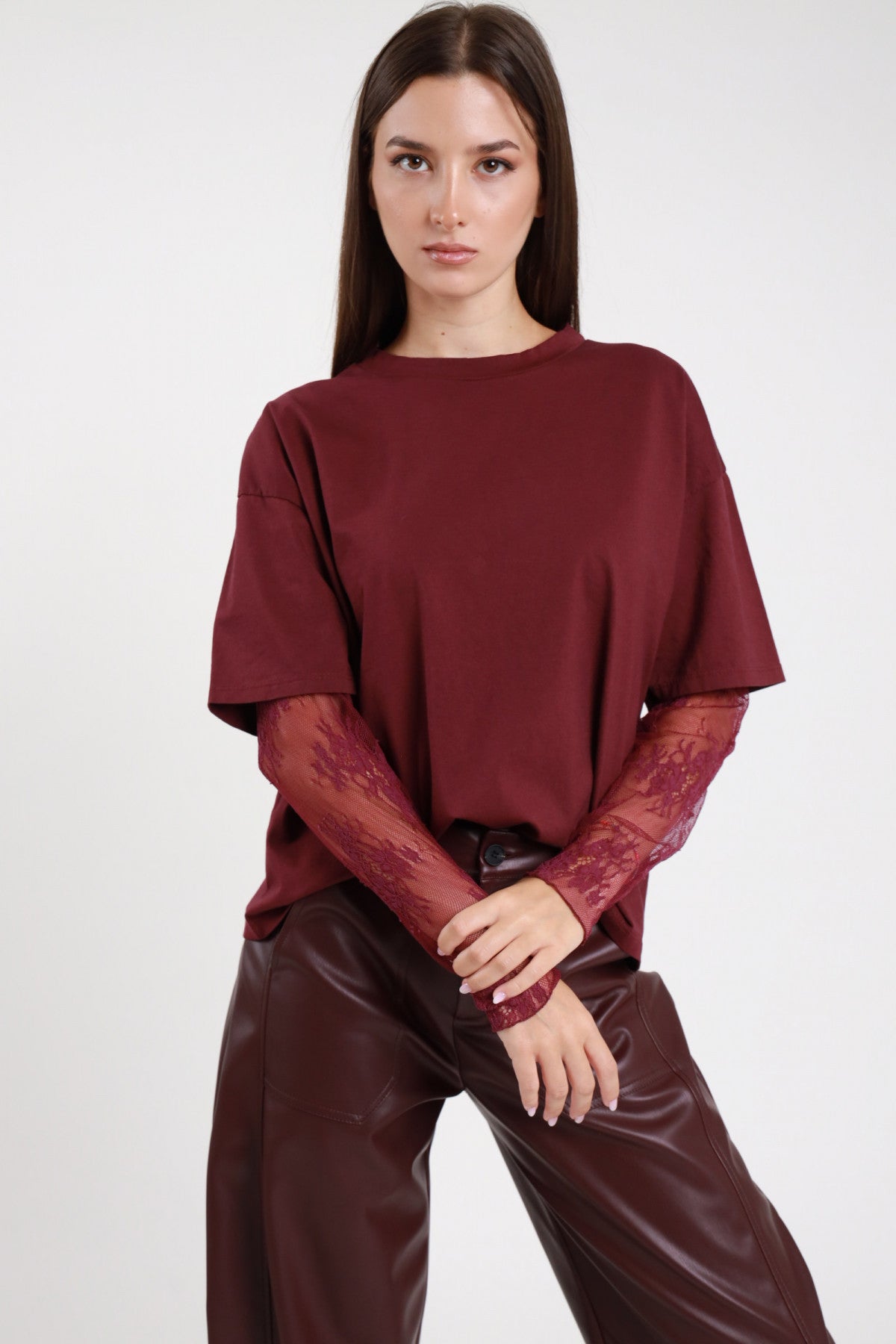 SUSY MIX T-SHIRT MANICA PIZZO BAROLO