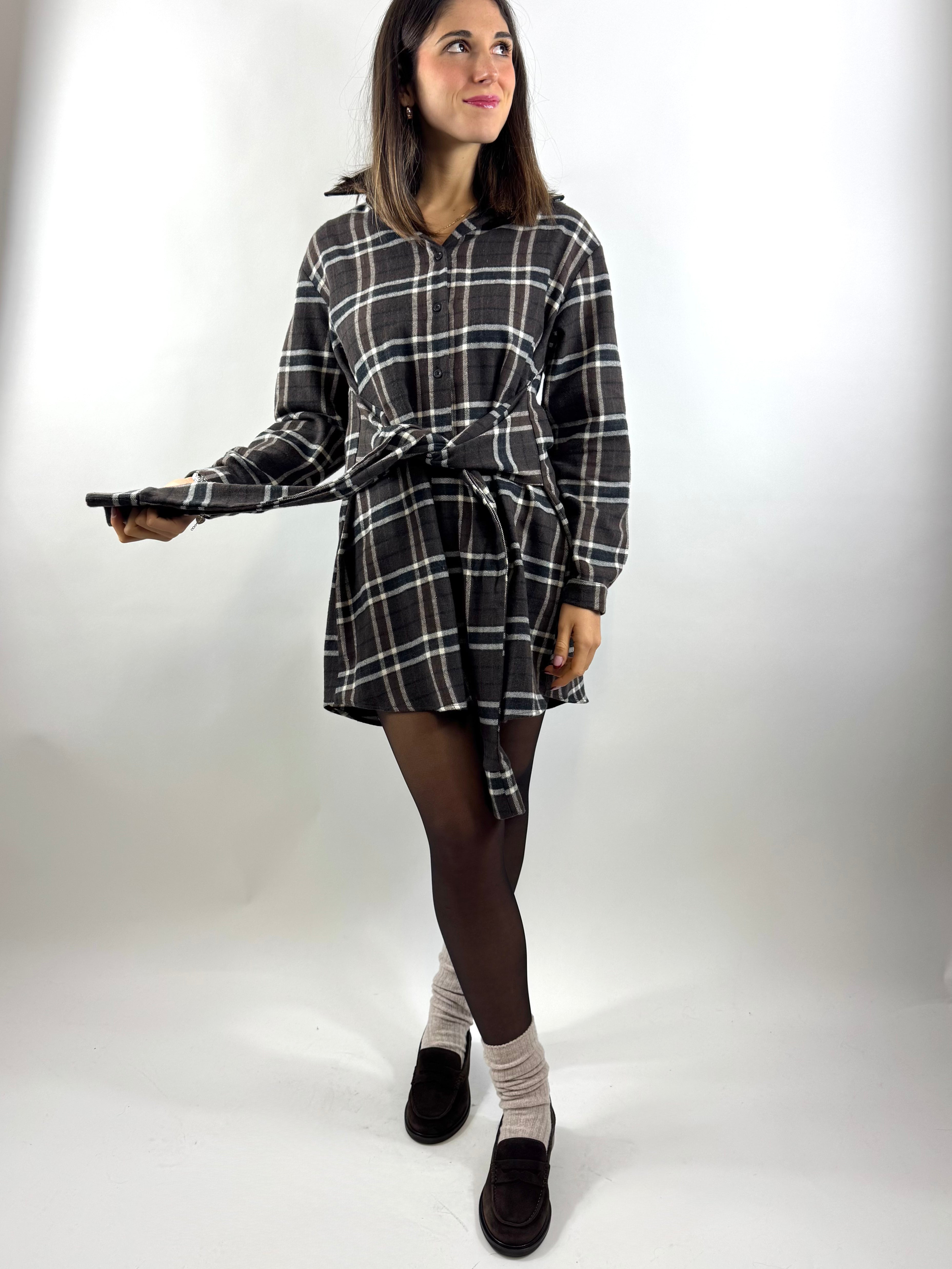 KIKISIX ABITO CHECK MORO