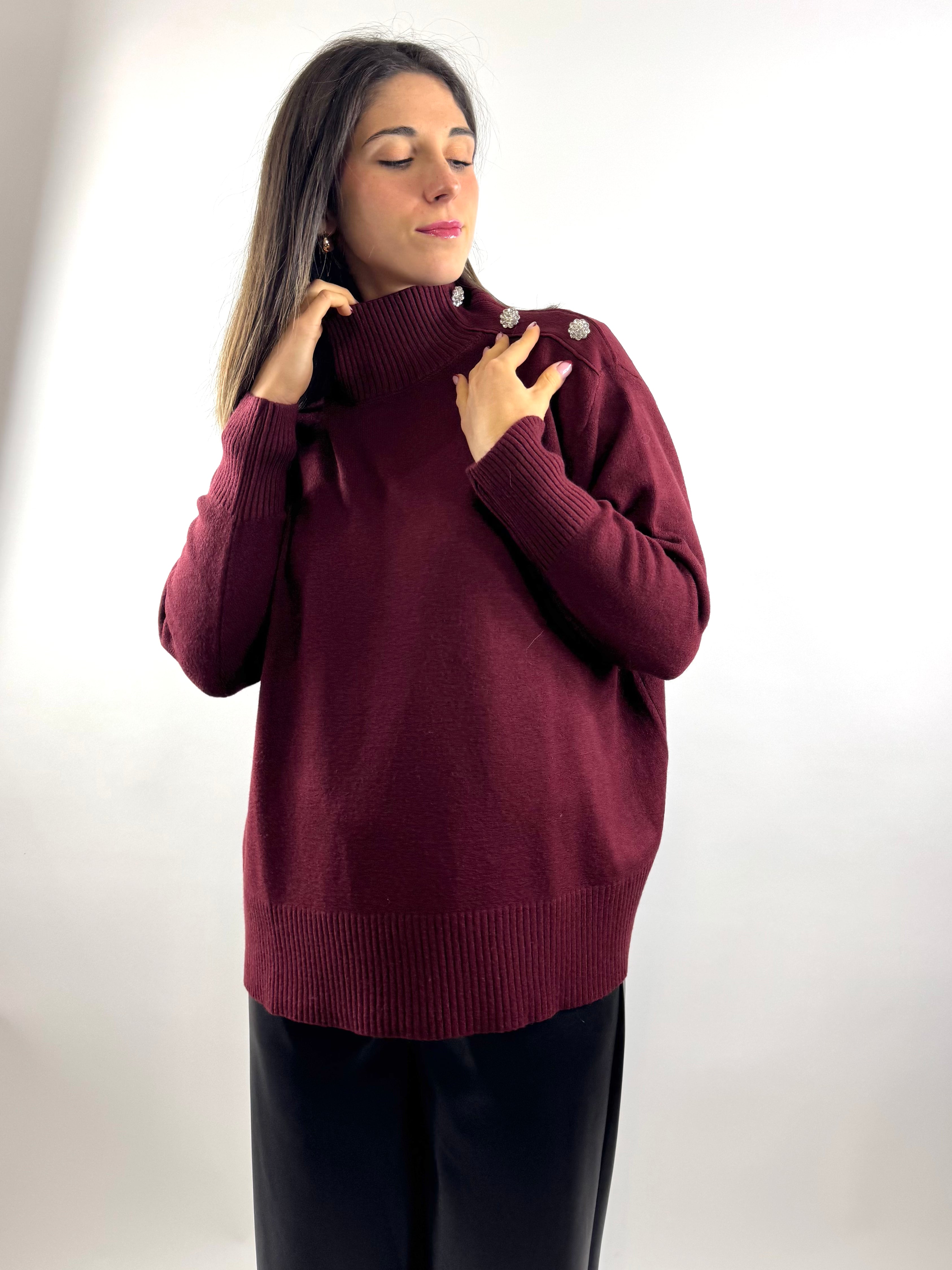 KIKISIX MAGLIA OVER VINO