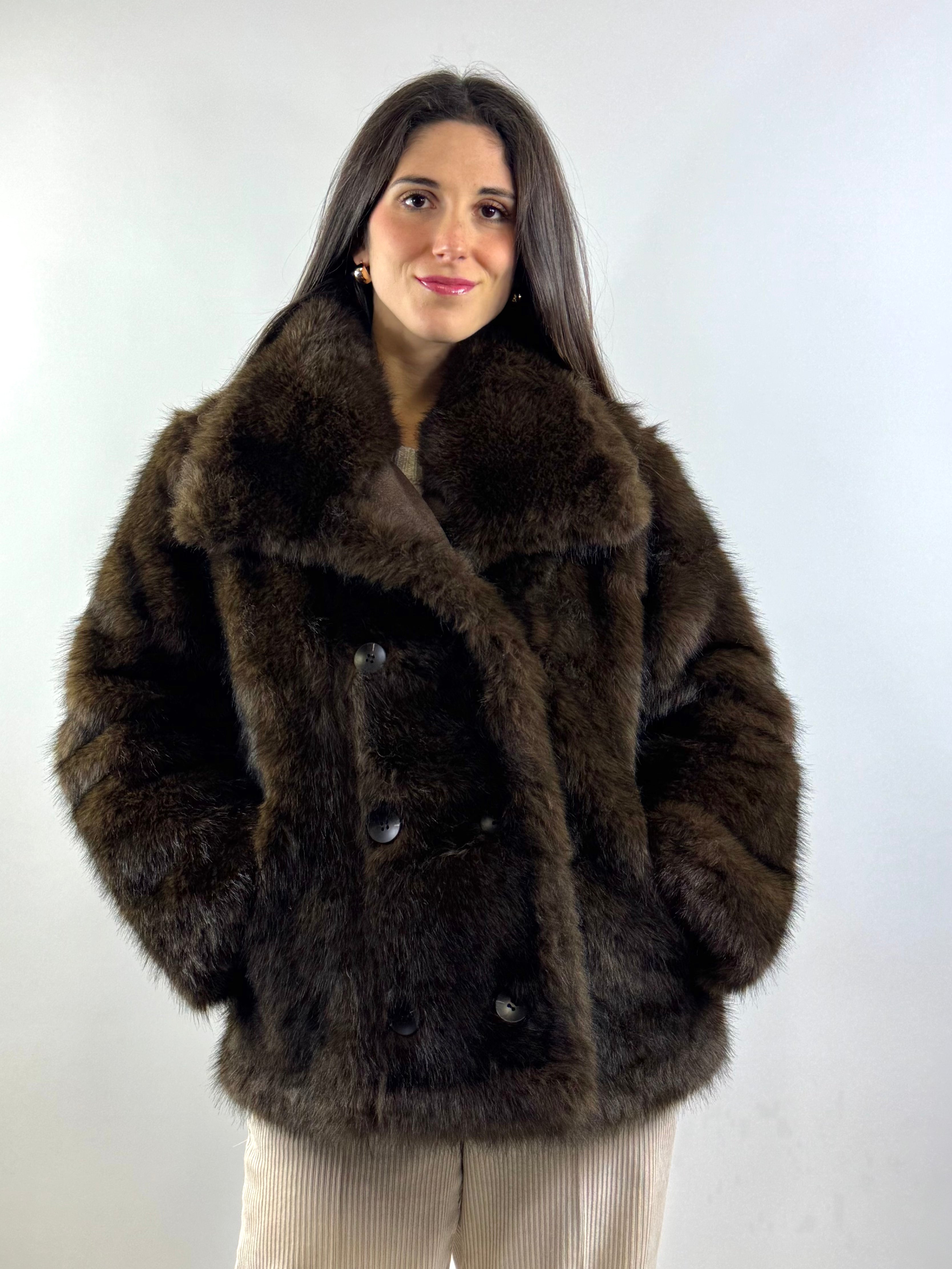 KIKISIX SHEARLING REVERSIBILE MORO