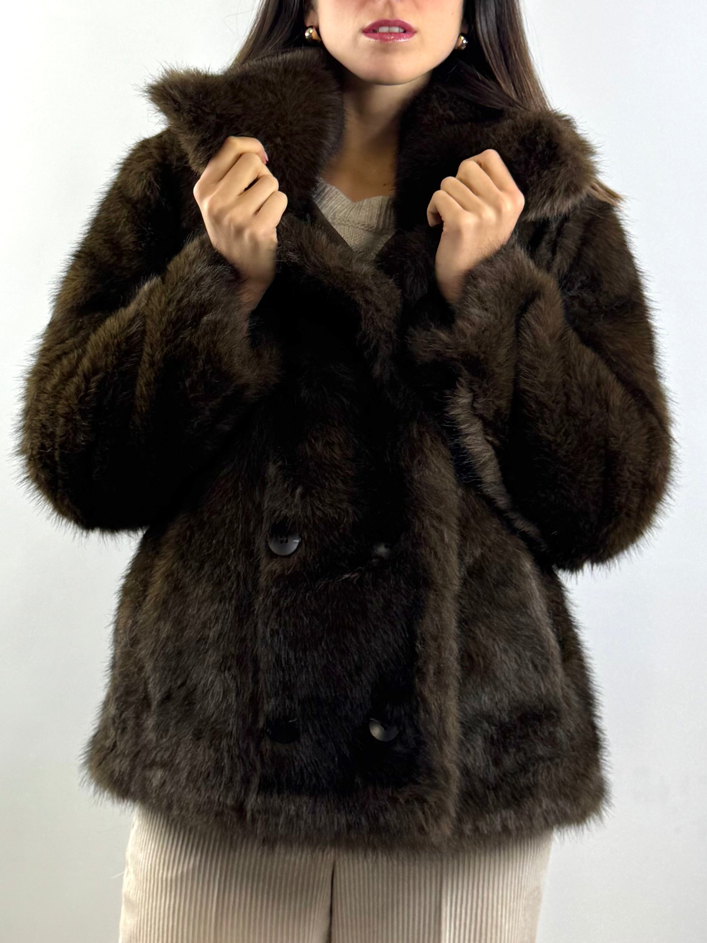 KIKISIX SHEARLING REVERSIBILE MORO