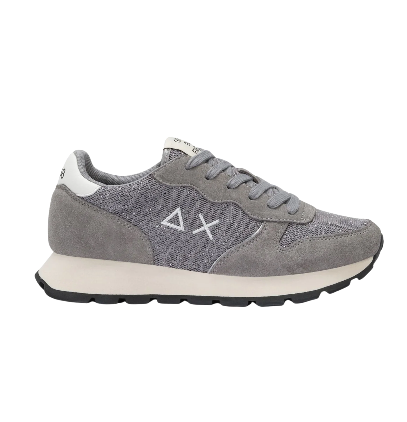SUN68 SNEAKER GLITTER GRIGIO