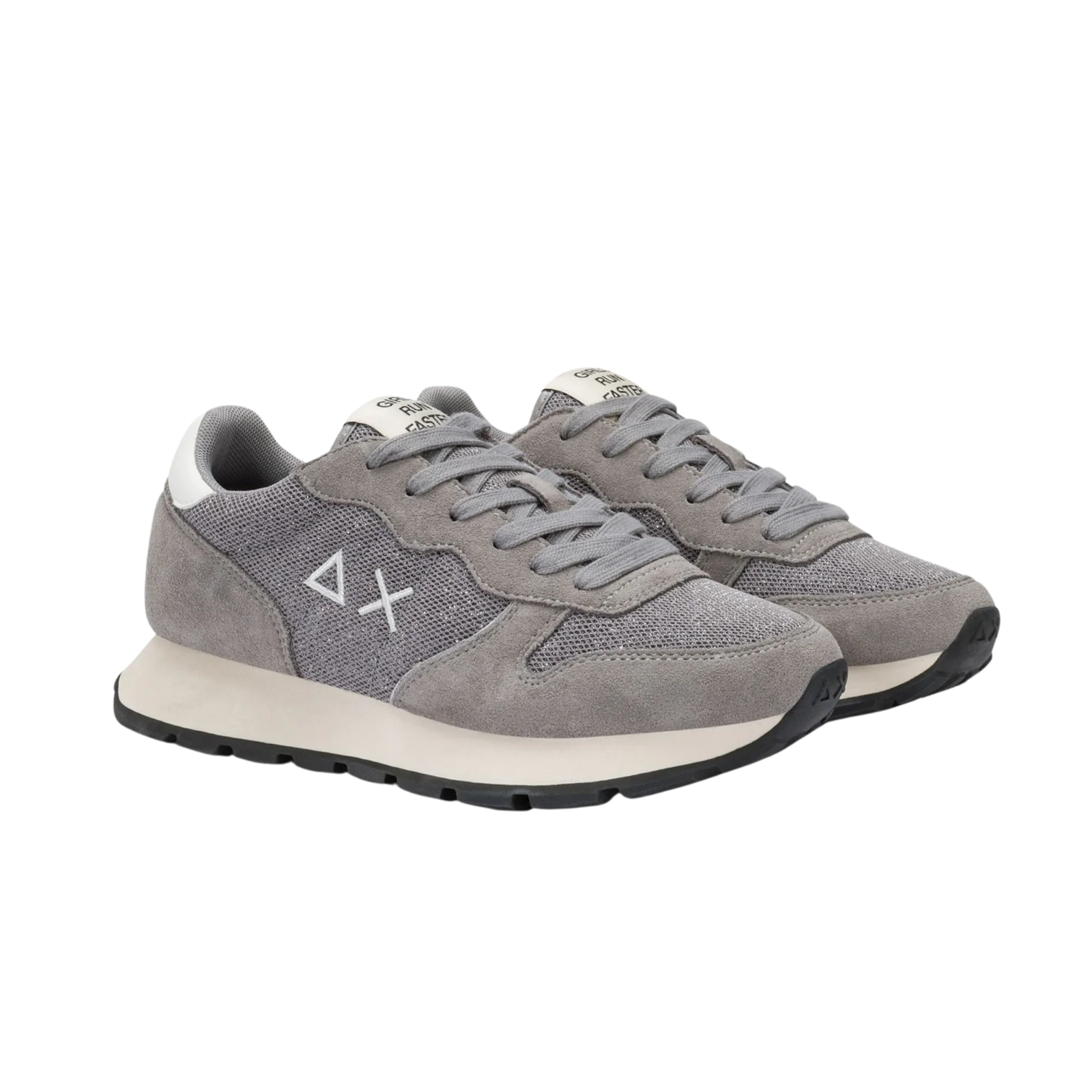 SUN68 SNEAKER GLITTER GRIGIO
