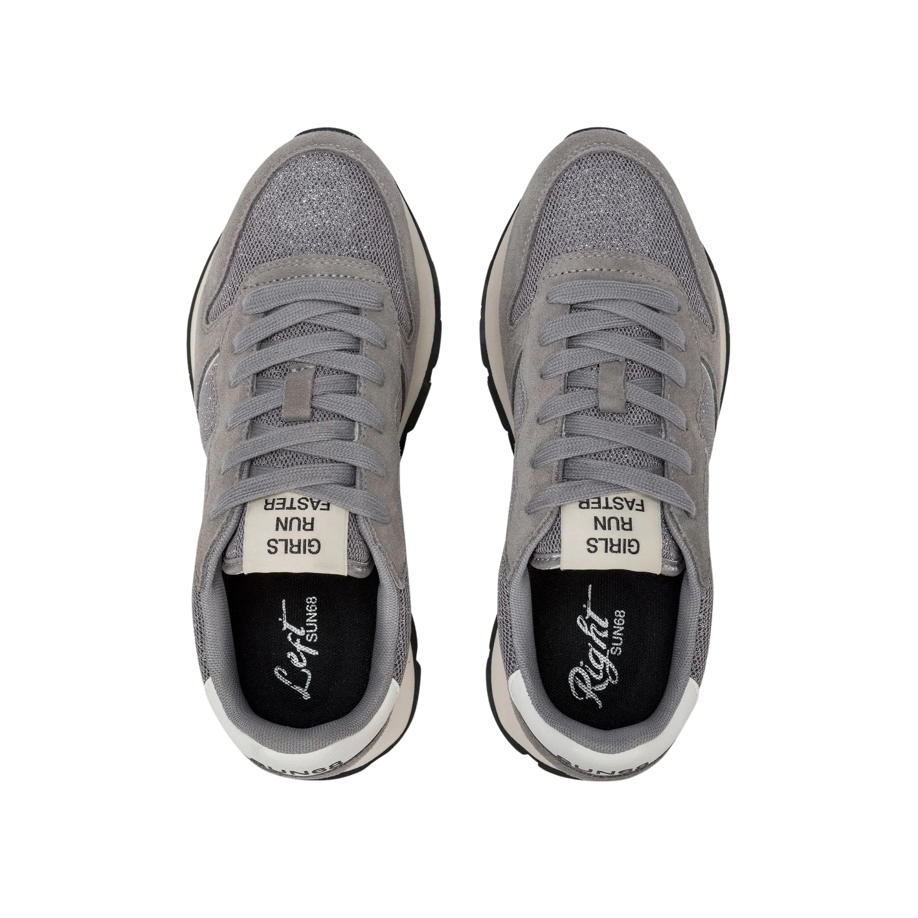 SUN68 SNEAKER GLITTER GRIGIO