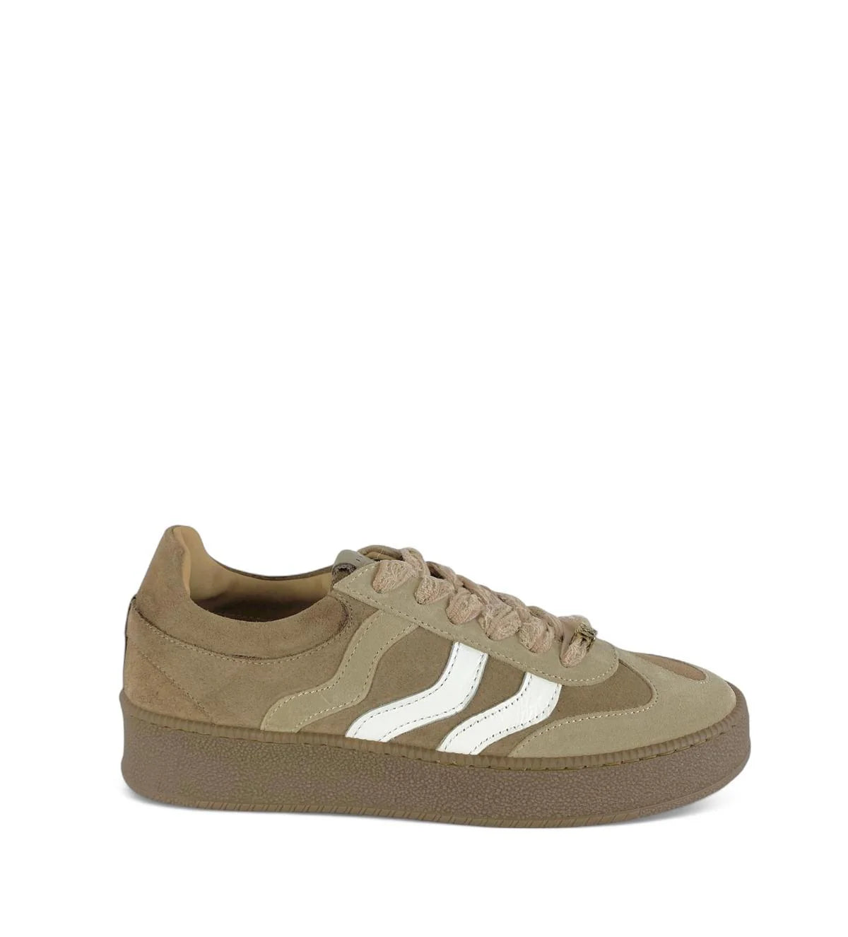 MELINE SNEAKER TAUPE LACCI IN PIZZO
