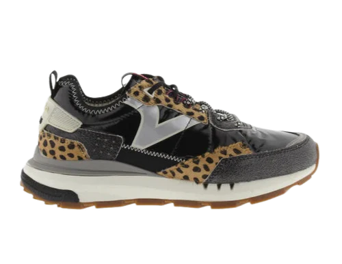 VICTORIA SNEAKERS NERO ANIMALIER