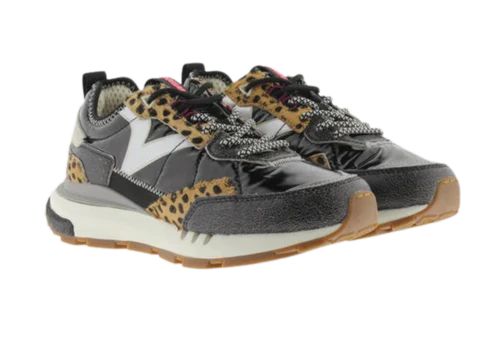 VICTORIA SNEAKERS NERO ANIMALIER
