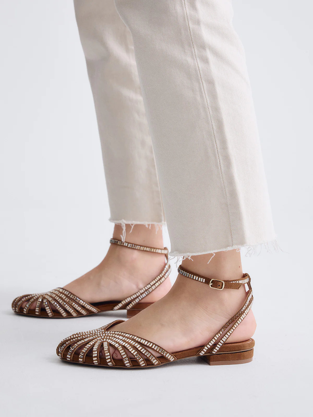 EXÉ SANDALI RAGNETTO CON SPECCHIETTI CAMEL