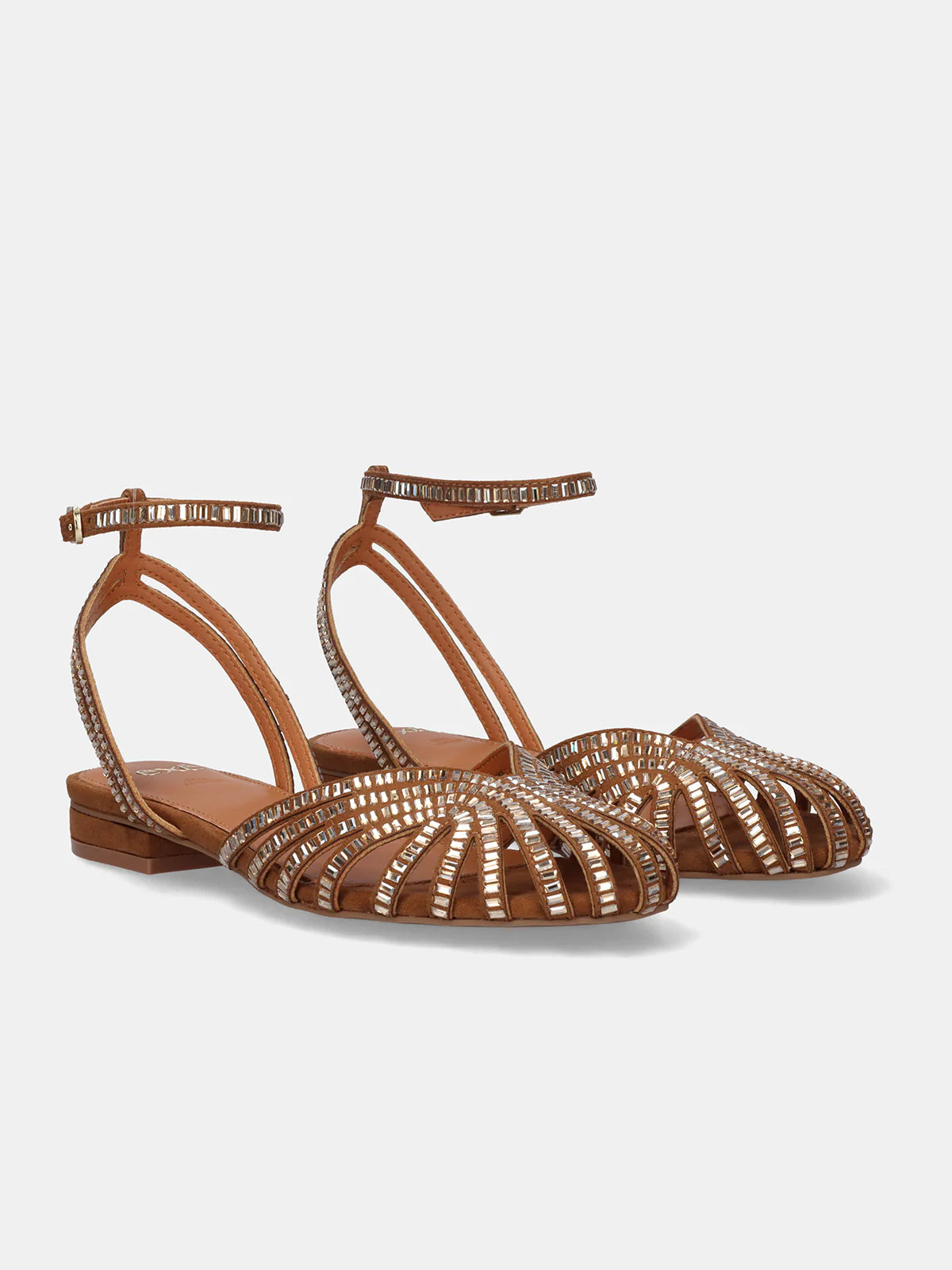 EXÉ SANDALI RAGNETTO CON SPECCHIETTI CAMEL