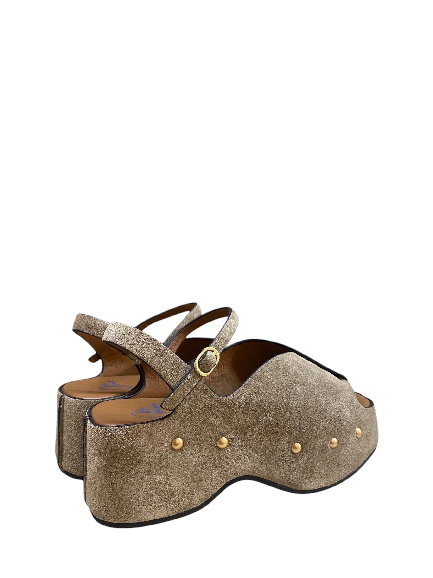 MISS OLIVIA SANDALO PLATFORM IN SUEDE CON BORCHIE