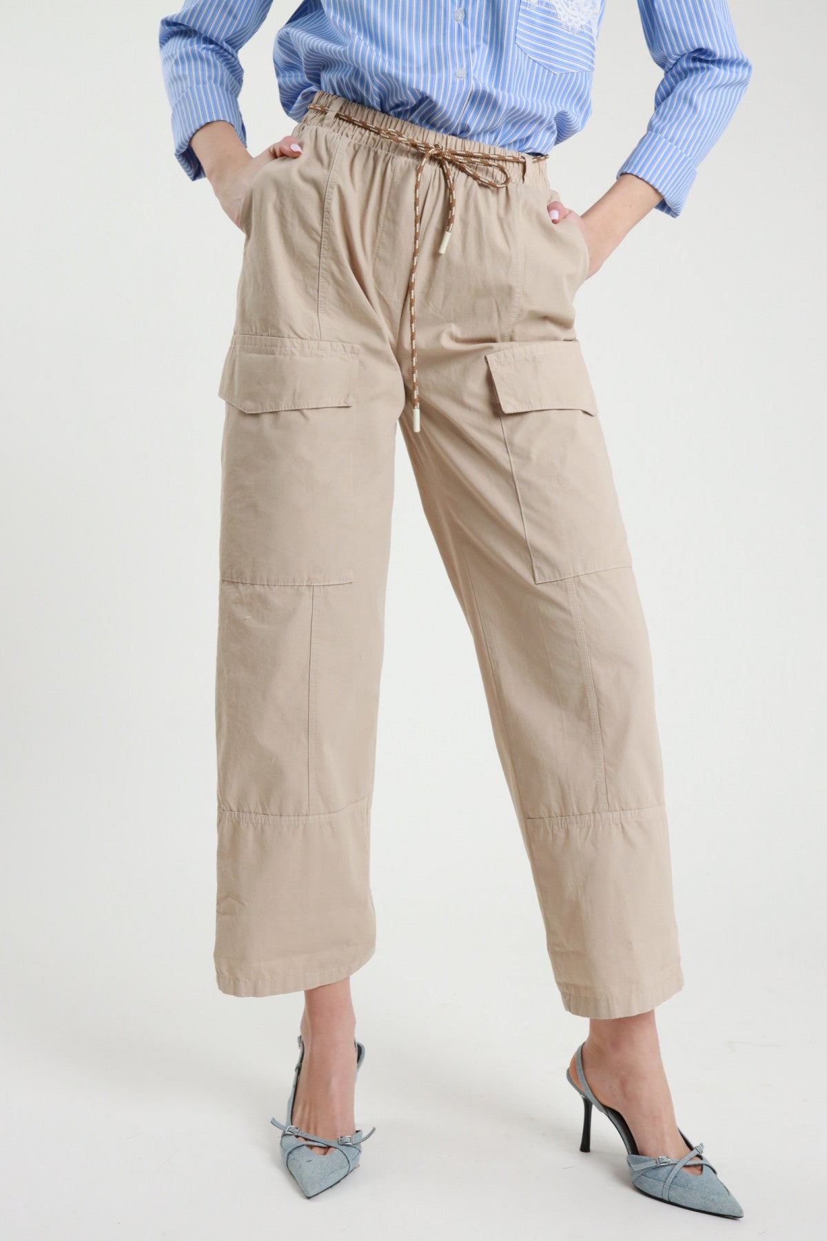 SUSY MIX PANTALONE CON TASCHE BEIGE