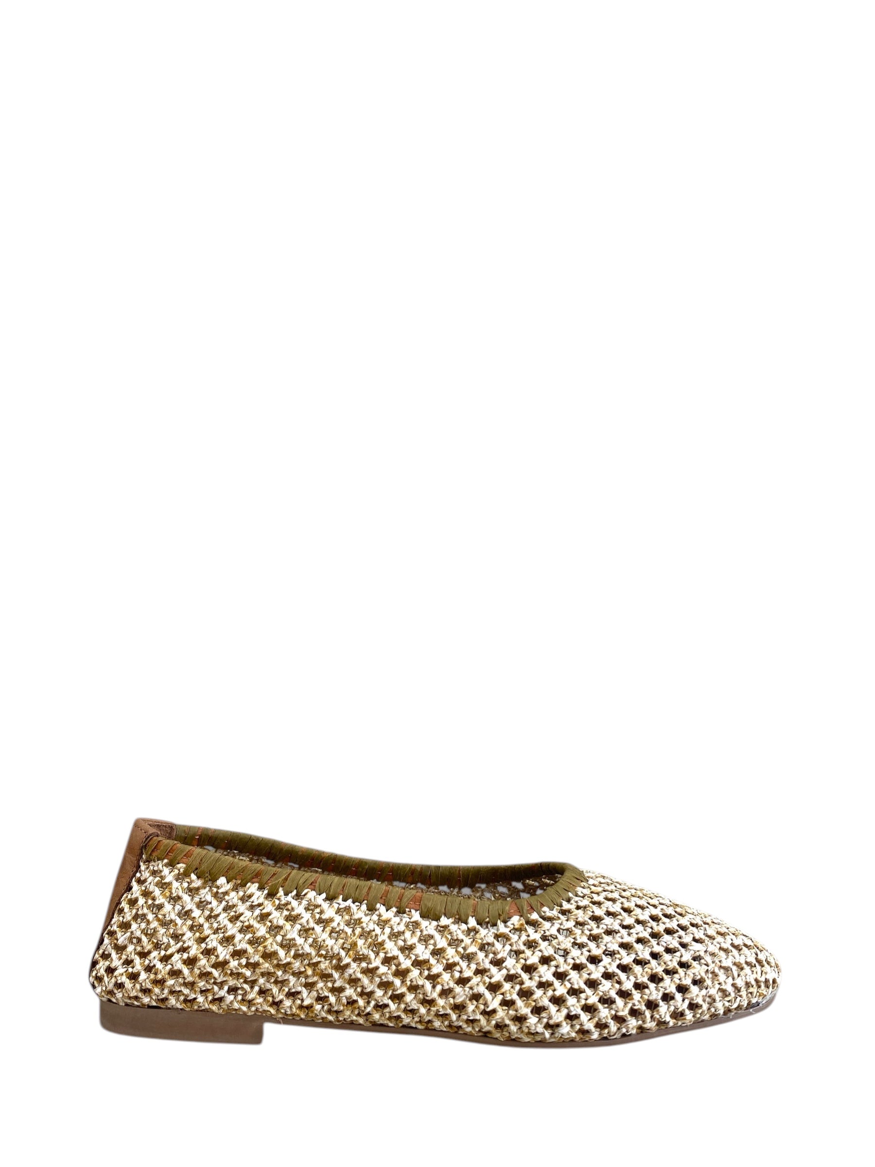 SHADDY BALLERINA RAFFIA BEIGE