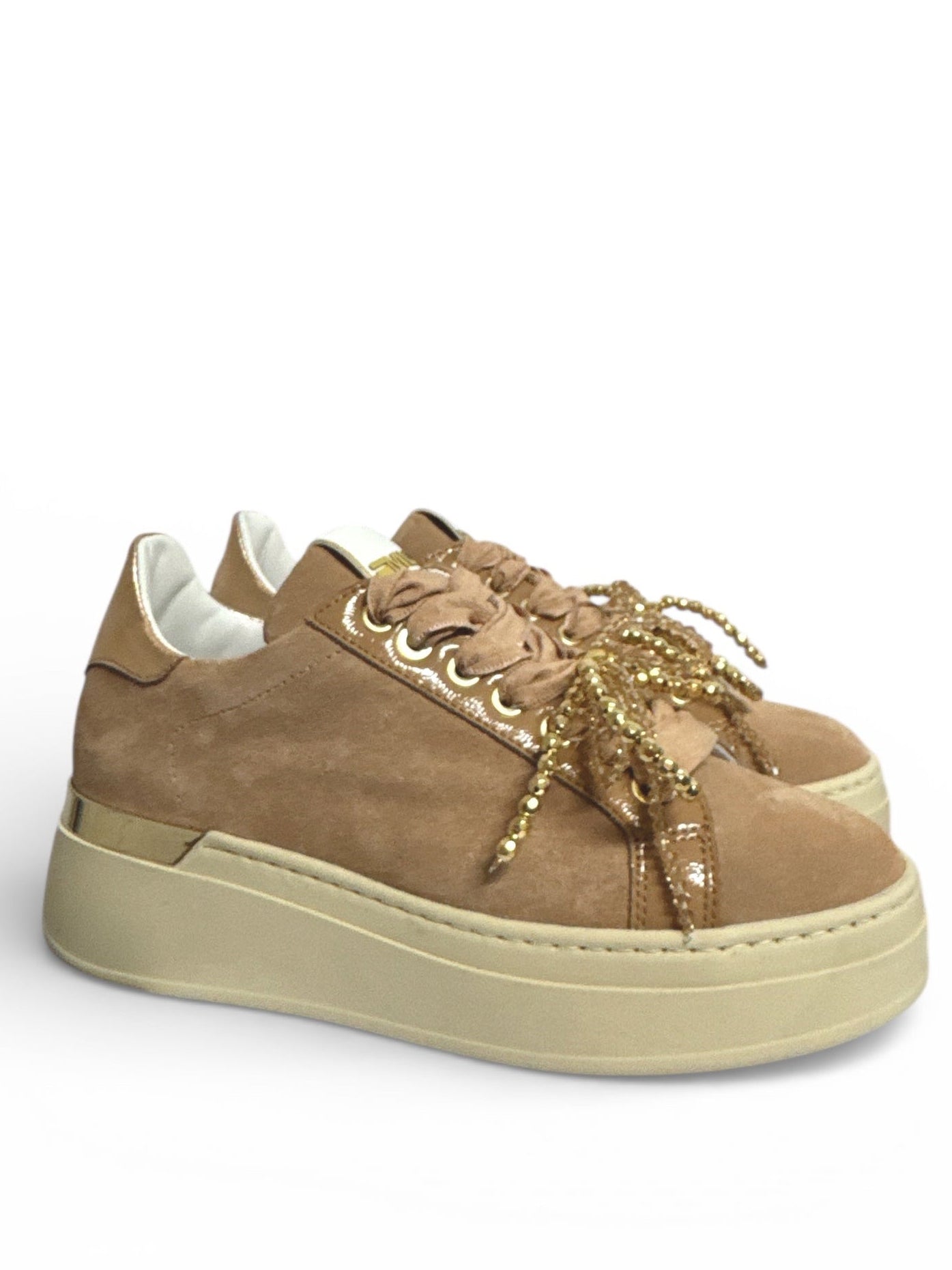 MELINE SNEAKER SUEDE CIPRIA CON FIOCCO IN PERLINE