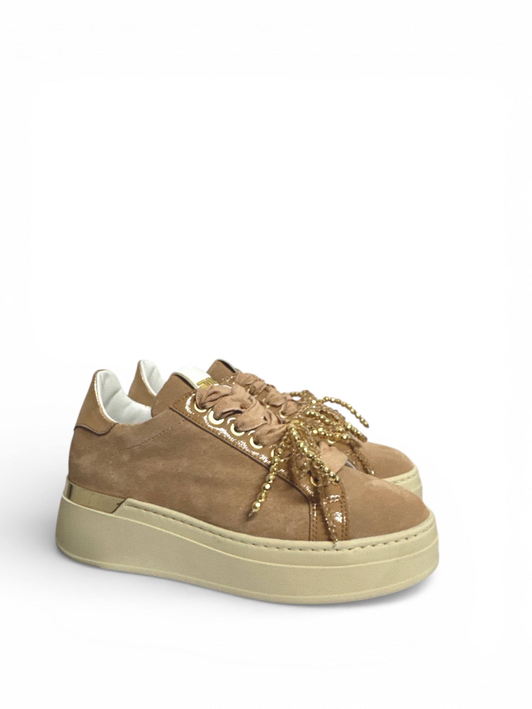 MELINE SNEAKER SUEDE CIPRIA CON FIOCCO IN PERLINE