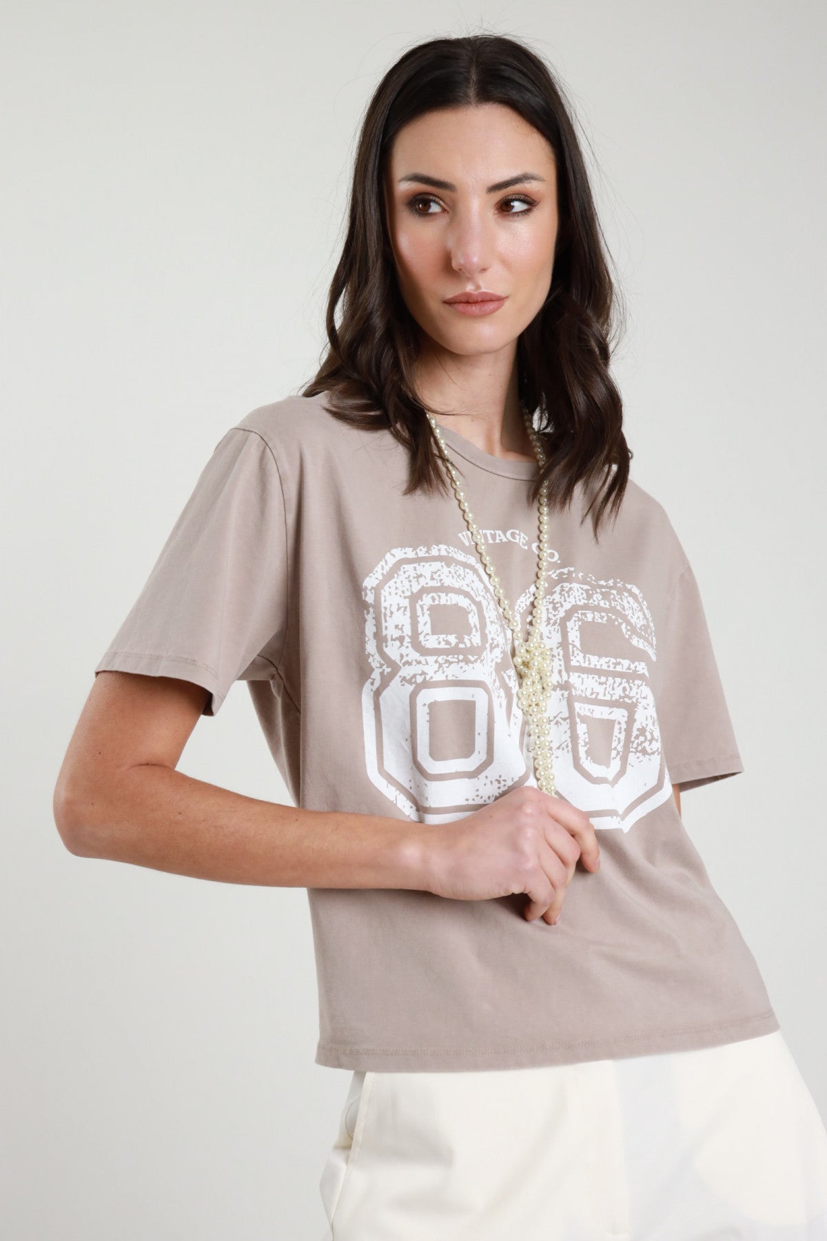 SUSY MIX T-SHIRT CON STAMPA FANGO