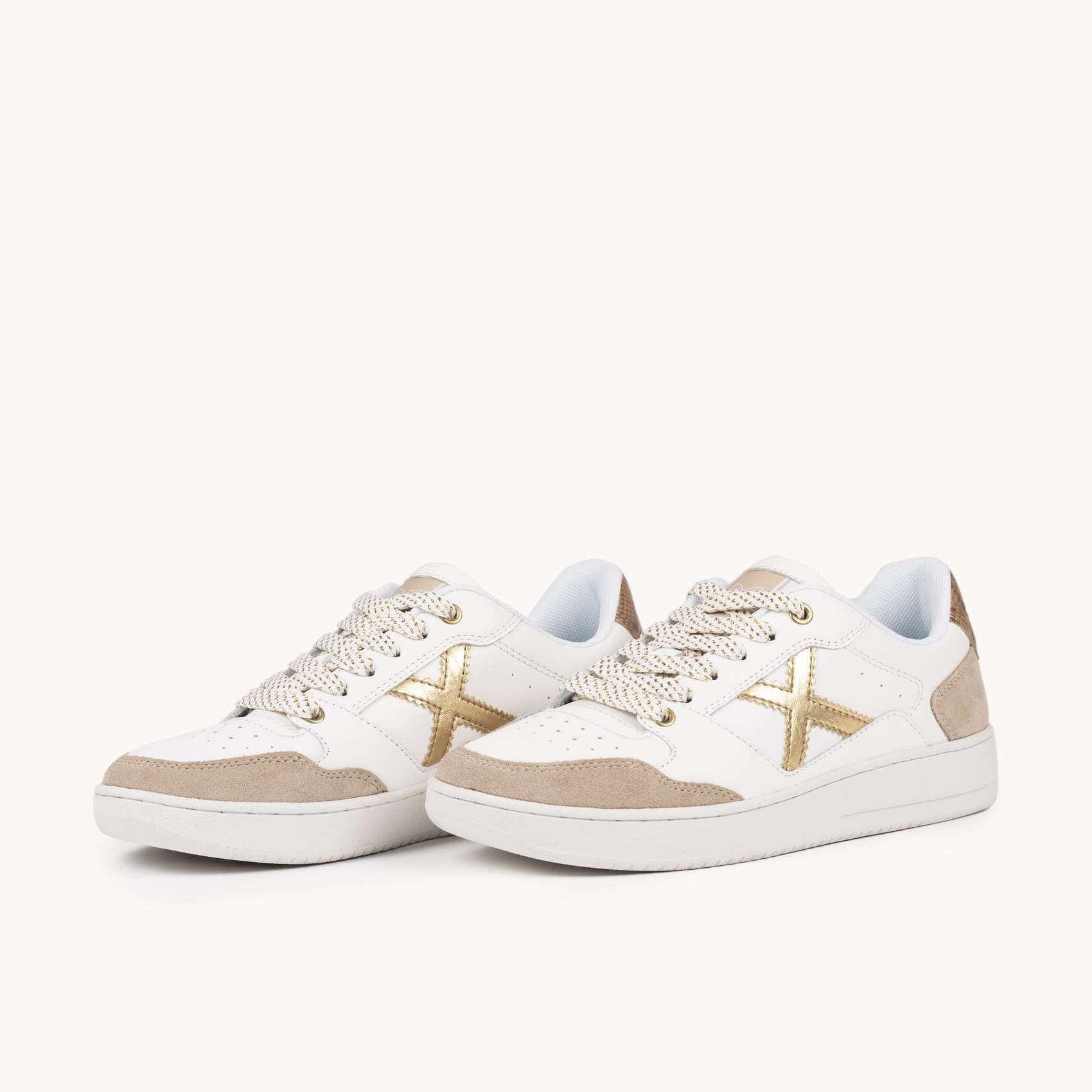 MUNICH SNEAKERS LEGIT WHITE AND GOLD