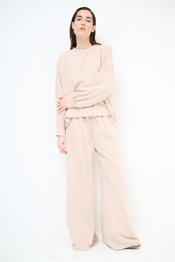 KIKISIX PANTALONE PALAZZO MODAL BEIGE