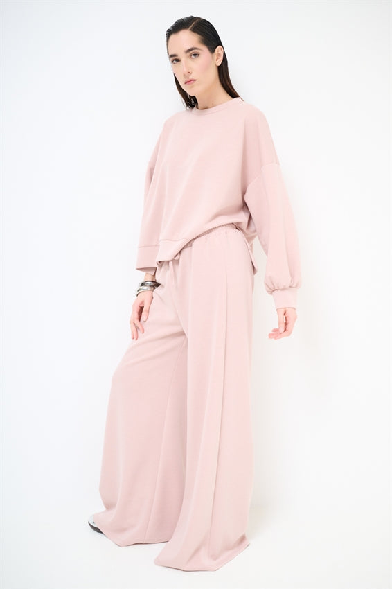 KIKISIX PANTALONE PALAZZO MODAL ROSA