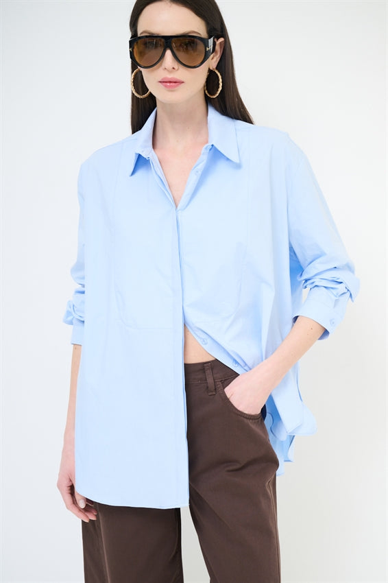 KIKISIX CAMICIA ‘AMAMI’ CELESTE
