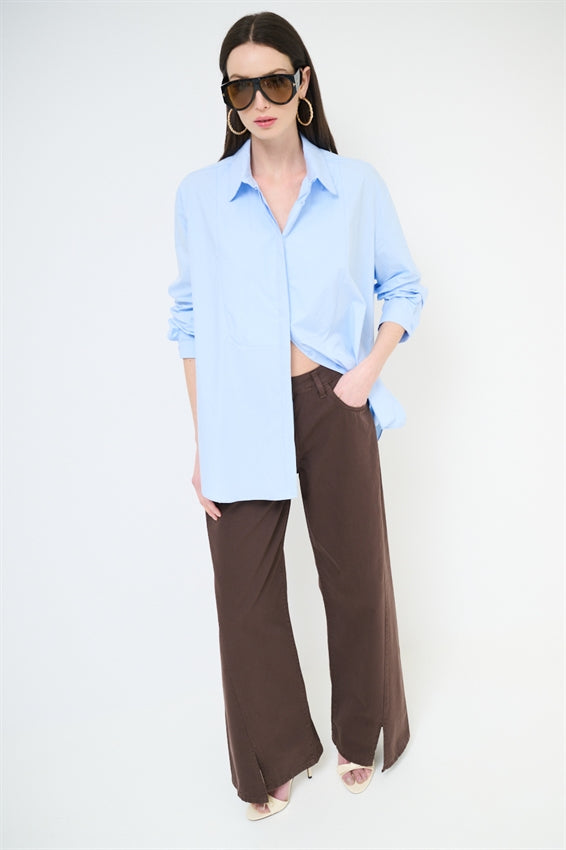 KIKISIX CAMICIA ‘AMAMI’ CELESTE
