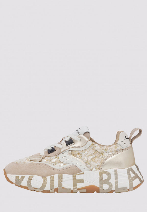 VOILE BLANCHE SNEAKERS CLUB 105 BOUCLE E PAILLETTES