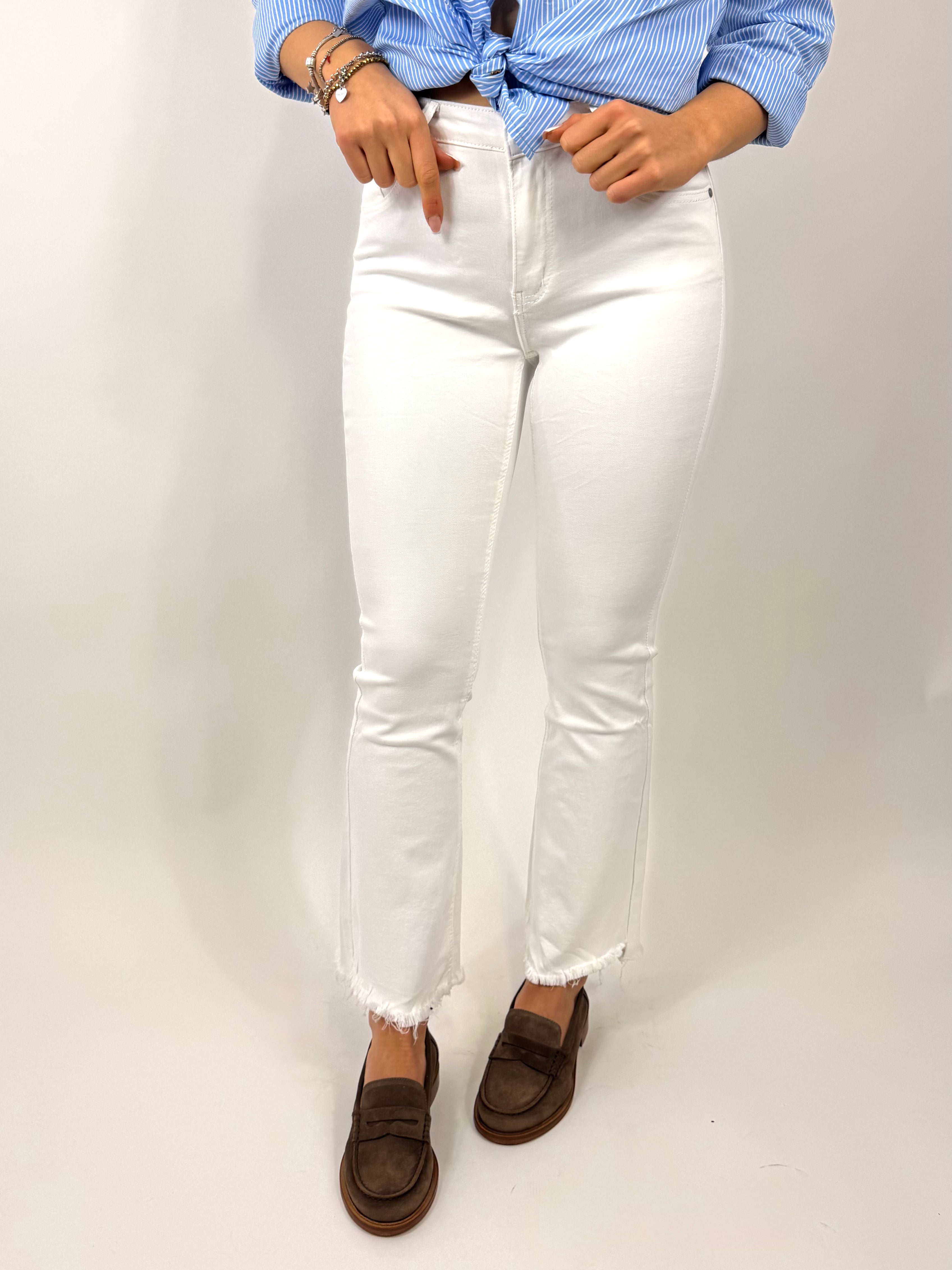 SUSY MIX PANTALONE TROMBETTA BIANCO