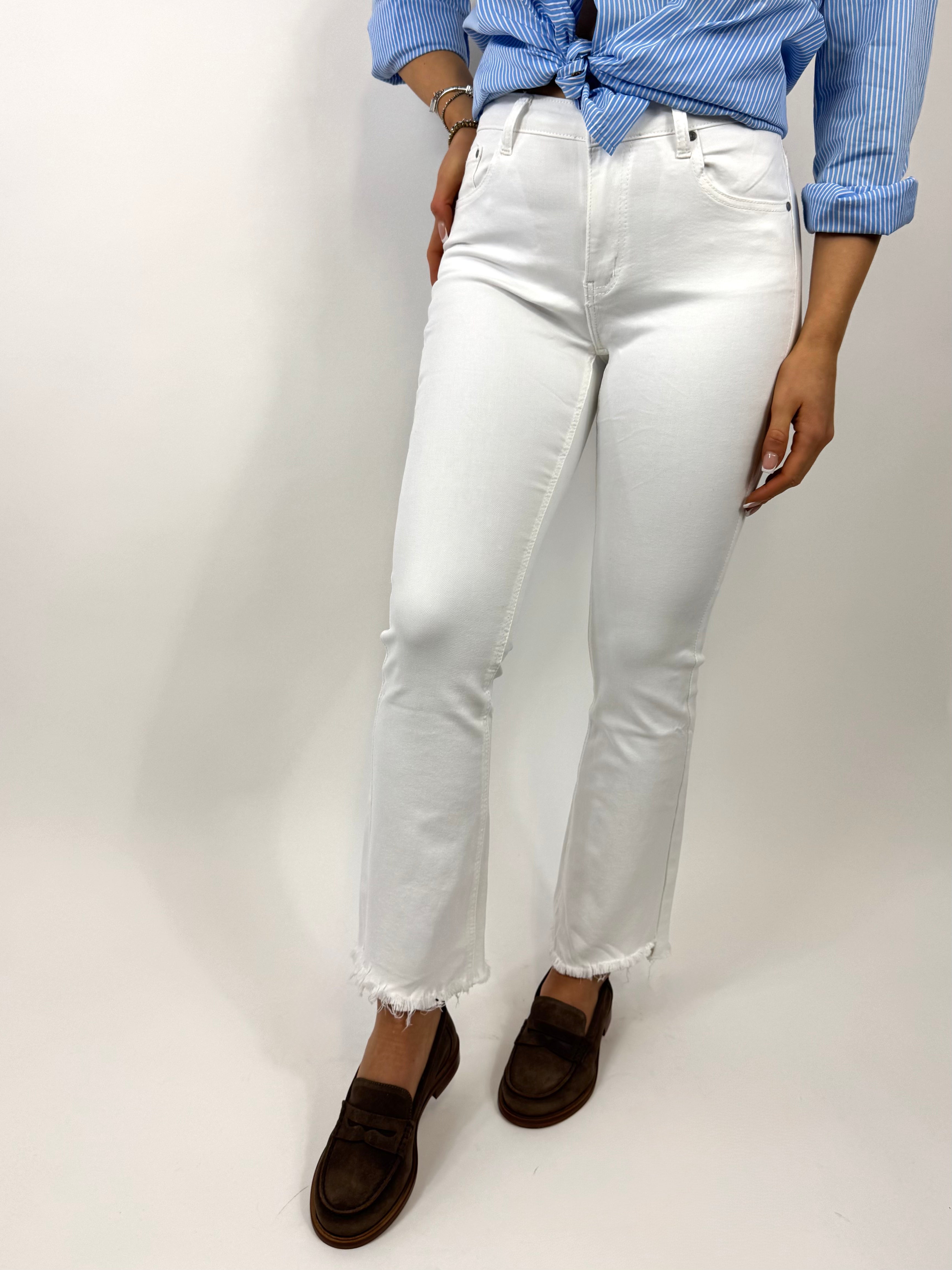 SUSY MIX PANTALONE TROMBETTA BIANCO