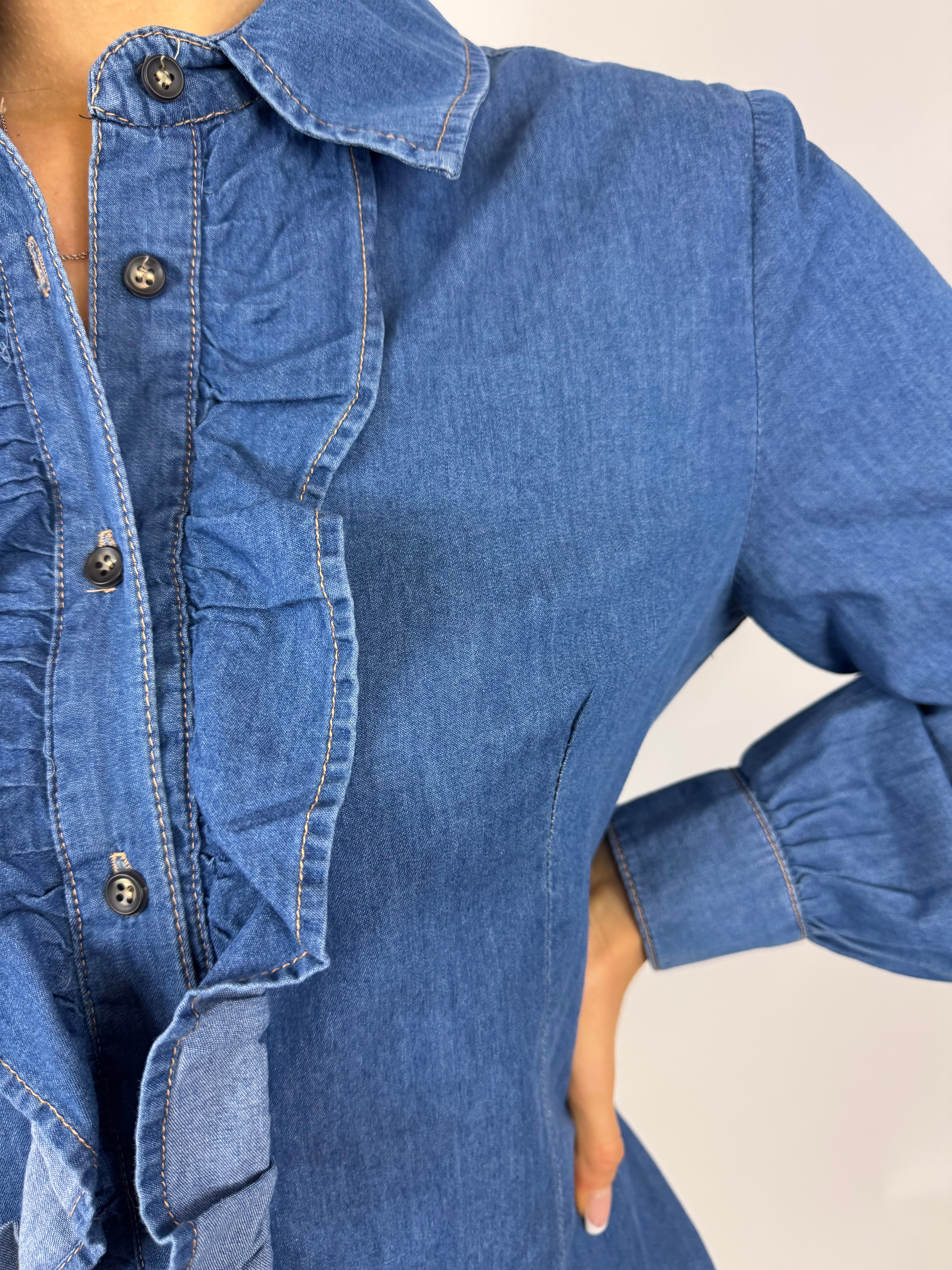 SUSY MIX CAMICIA DENIM ROUCHES
