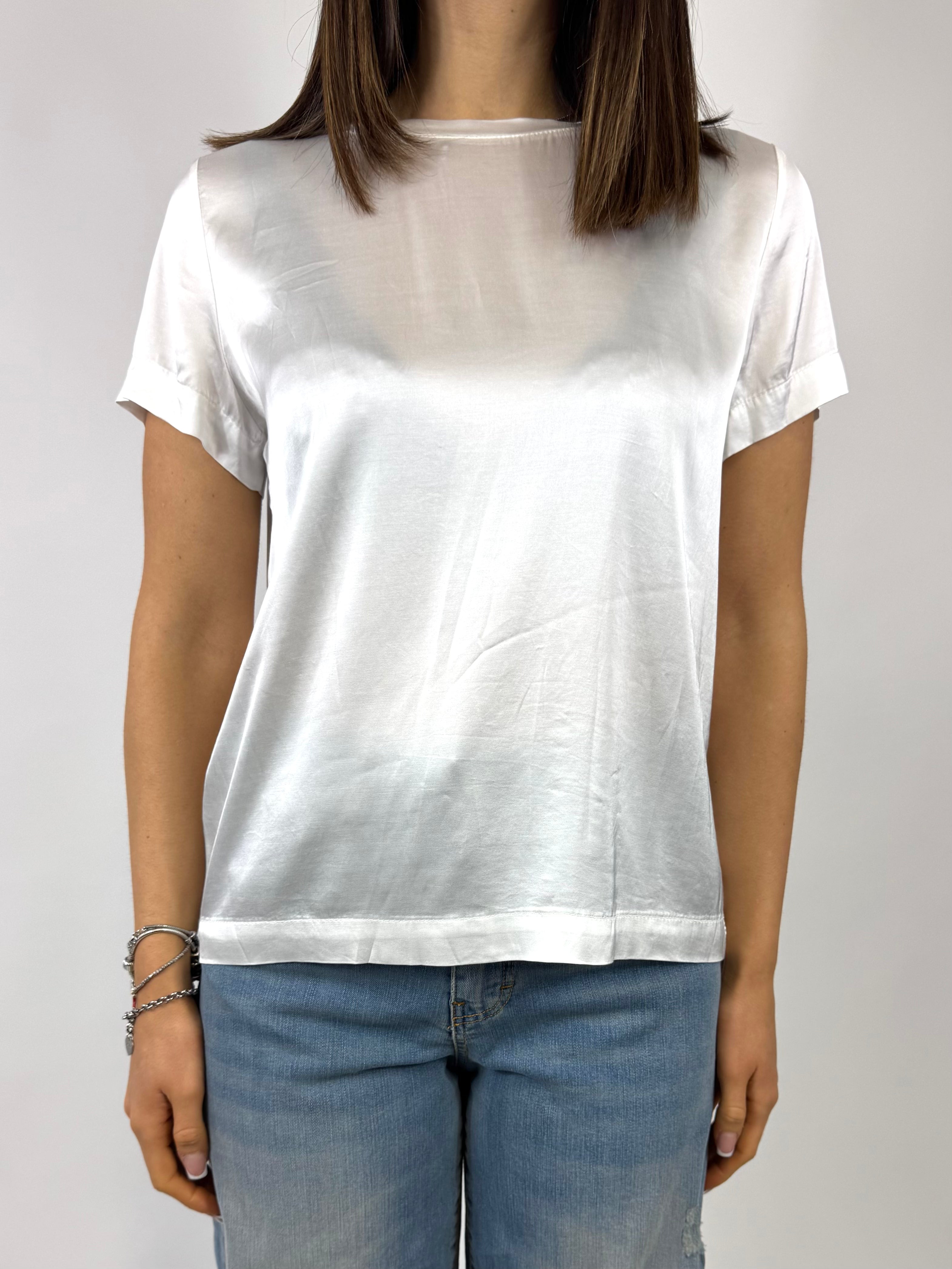 CECILE MAGLIA IN RASO BIANCO