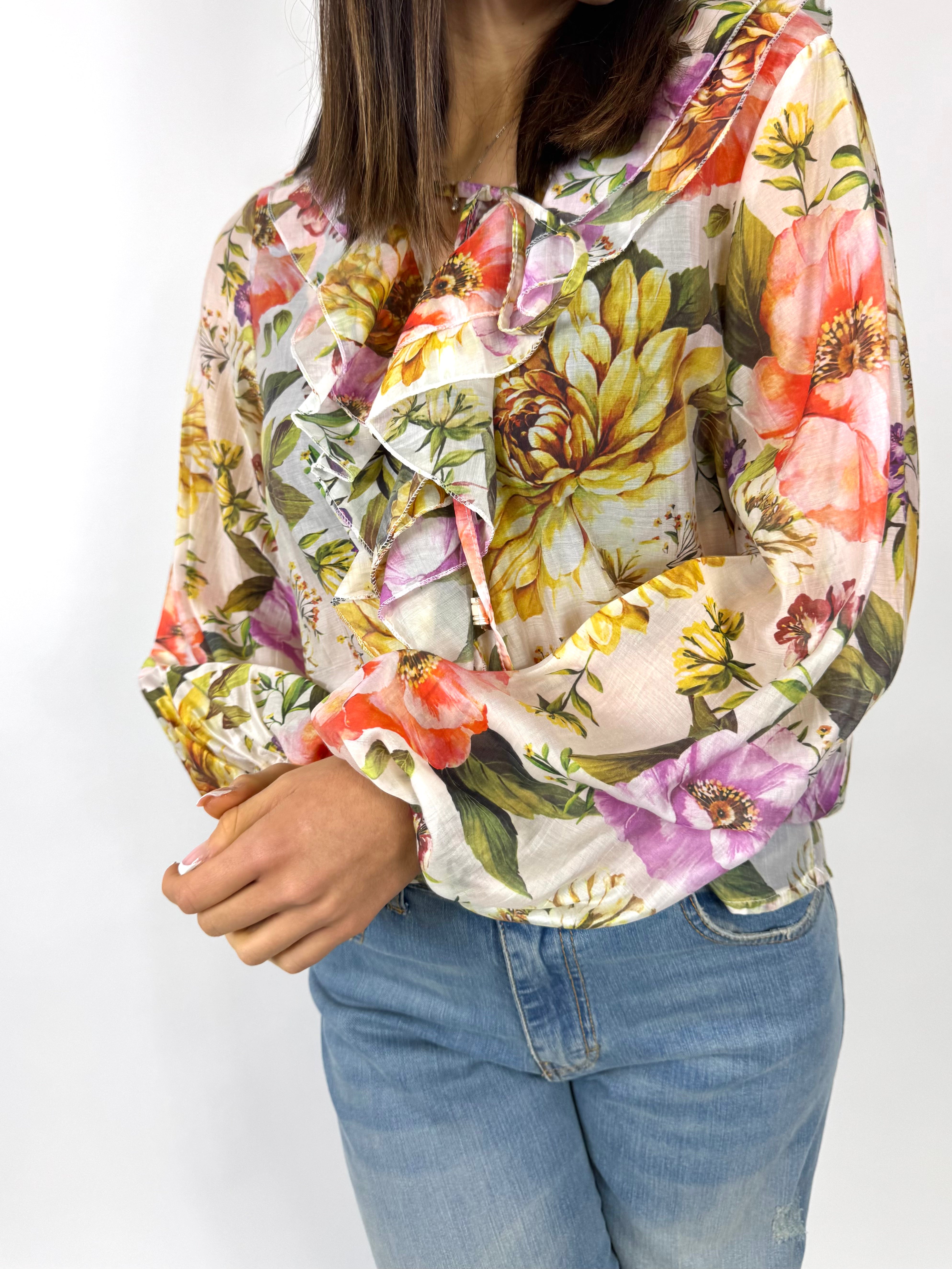 CECILE CAMICIA FLOREALE VOLANT