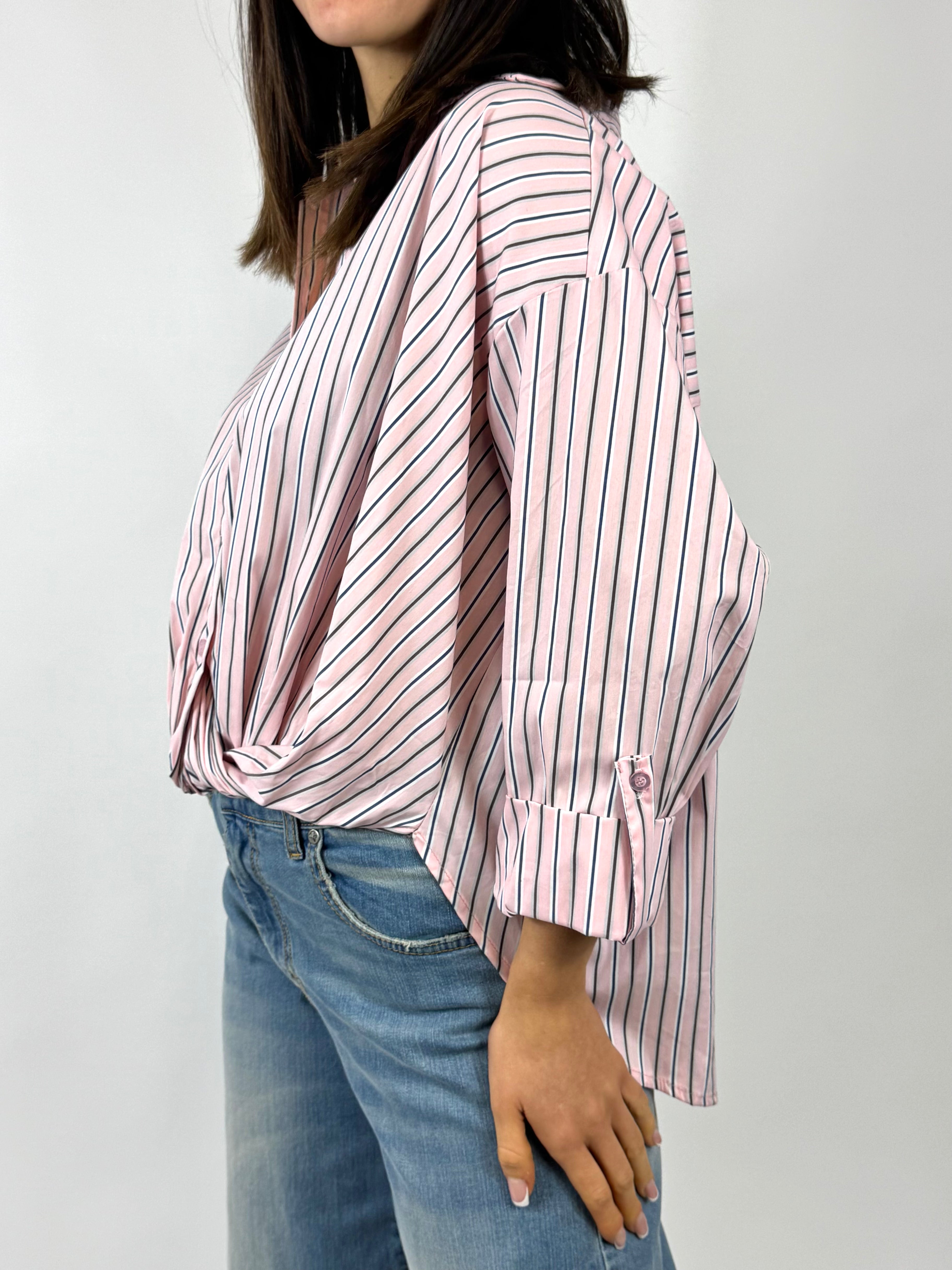 CECILE CAMICIA RIGHE ROSA