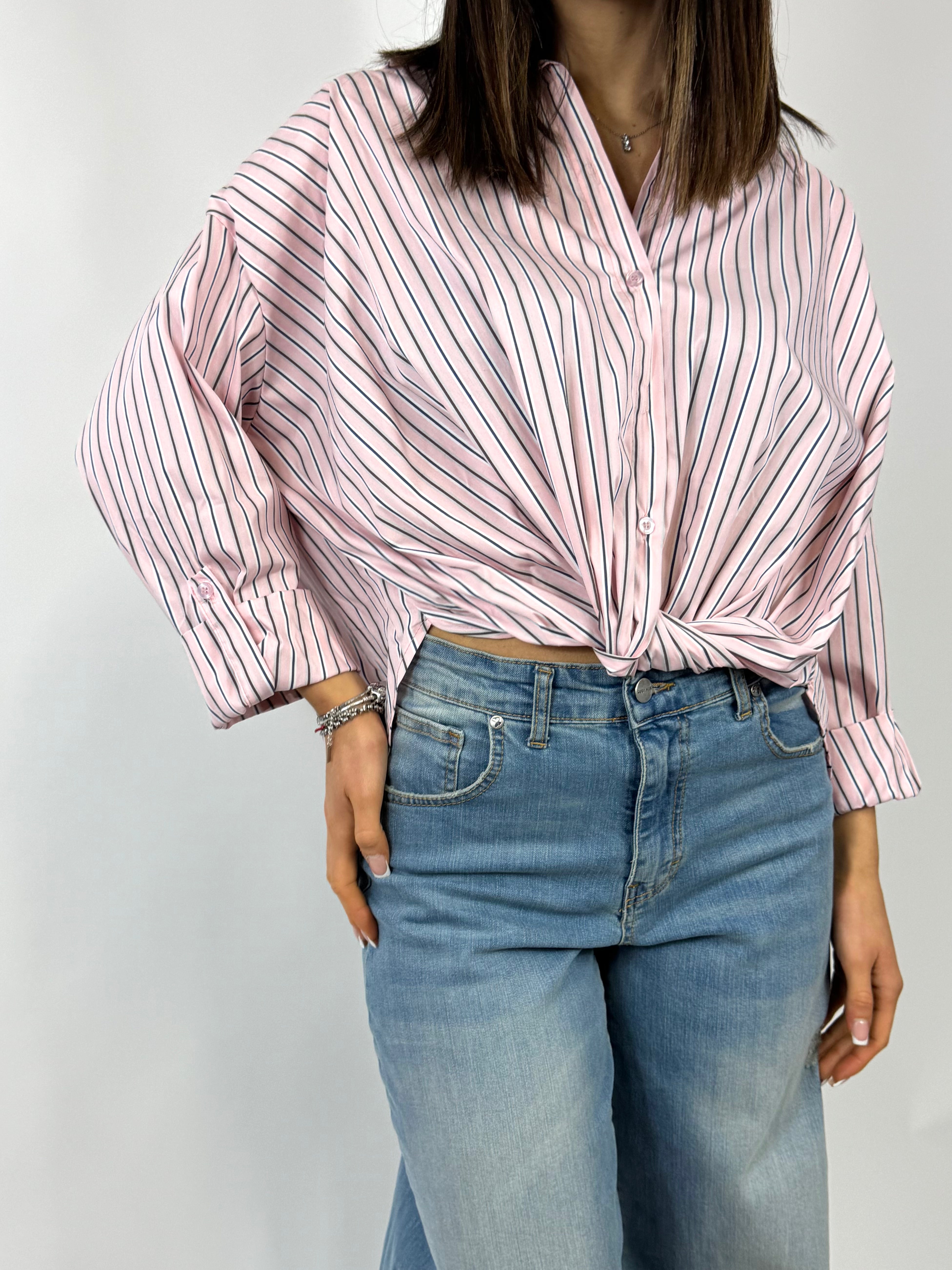 CECILE CAMICIA RIGHE ROSA