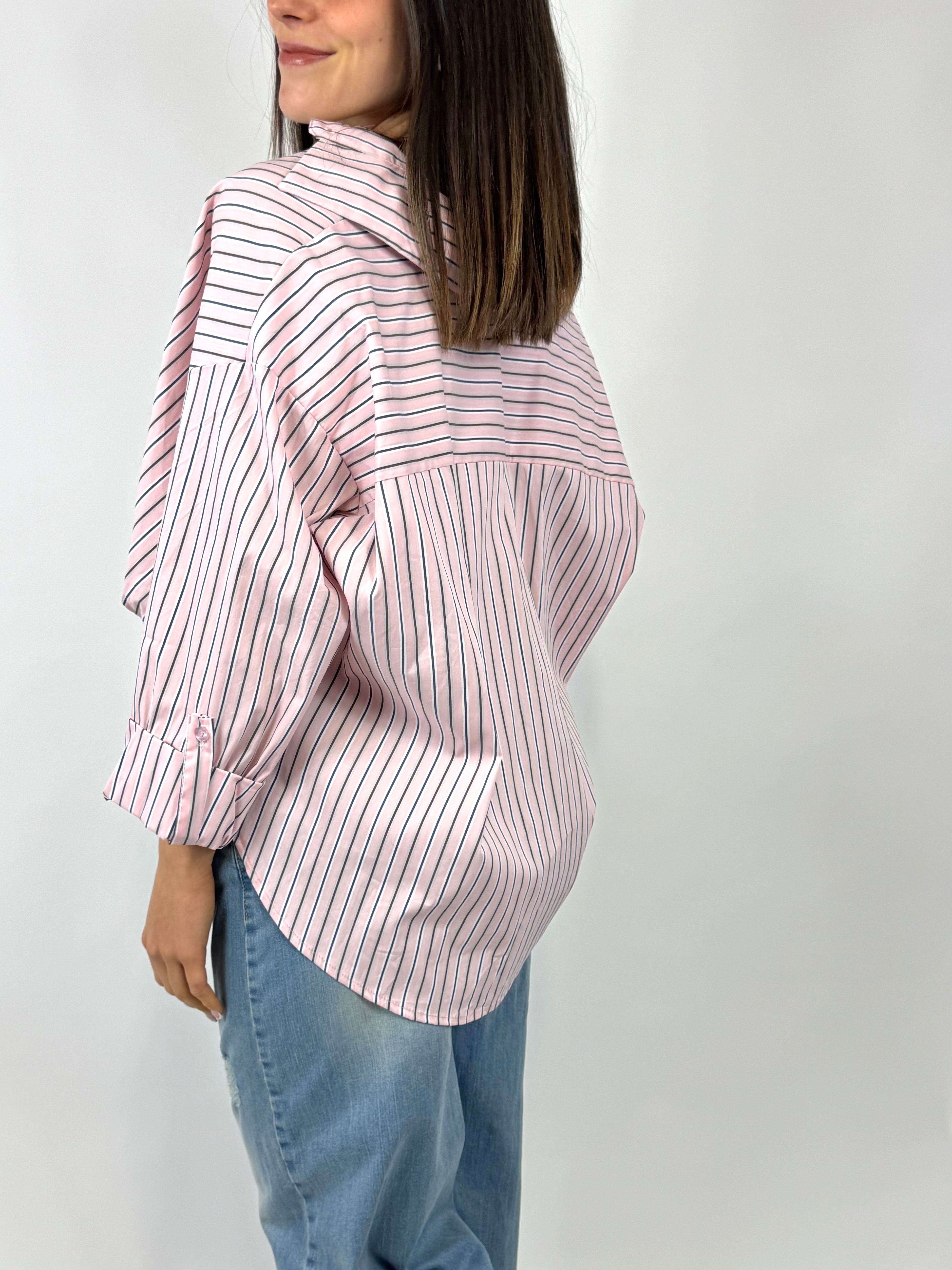 CECILE CAMICIA RIGHE ROSA