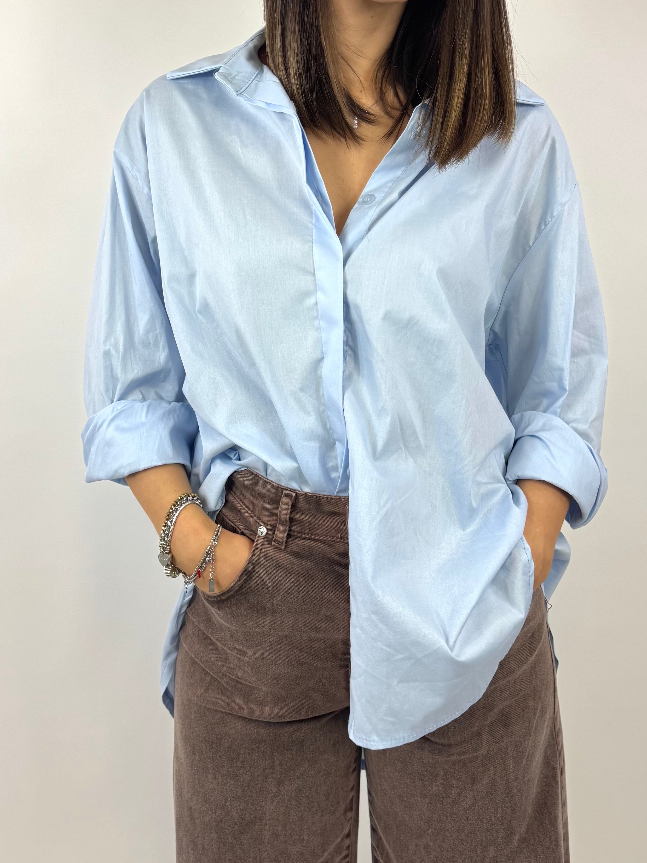 CECILE CAMICIA ‘ NO VABBÈ ‘ CELESTE