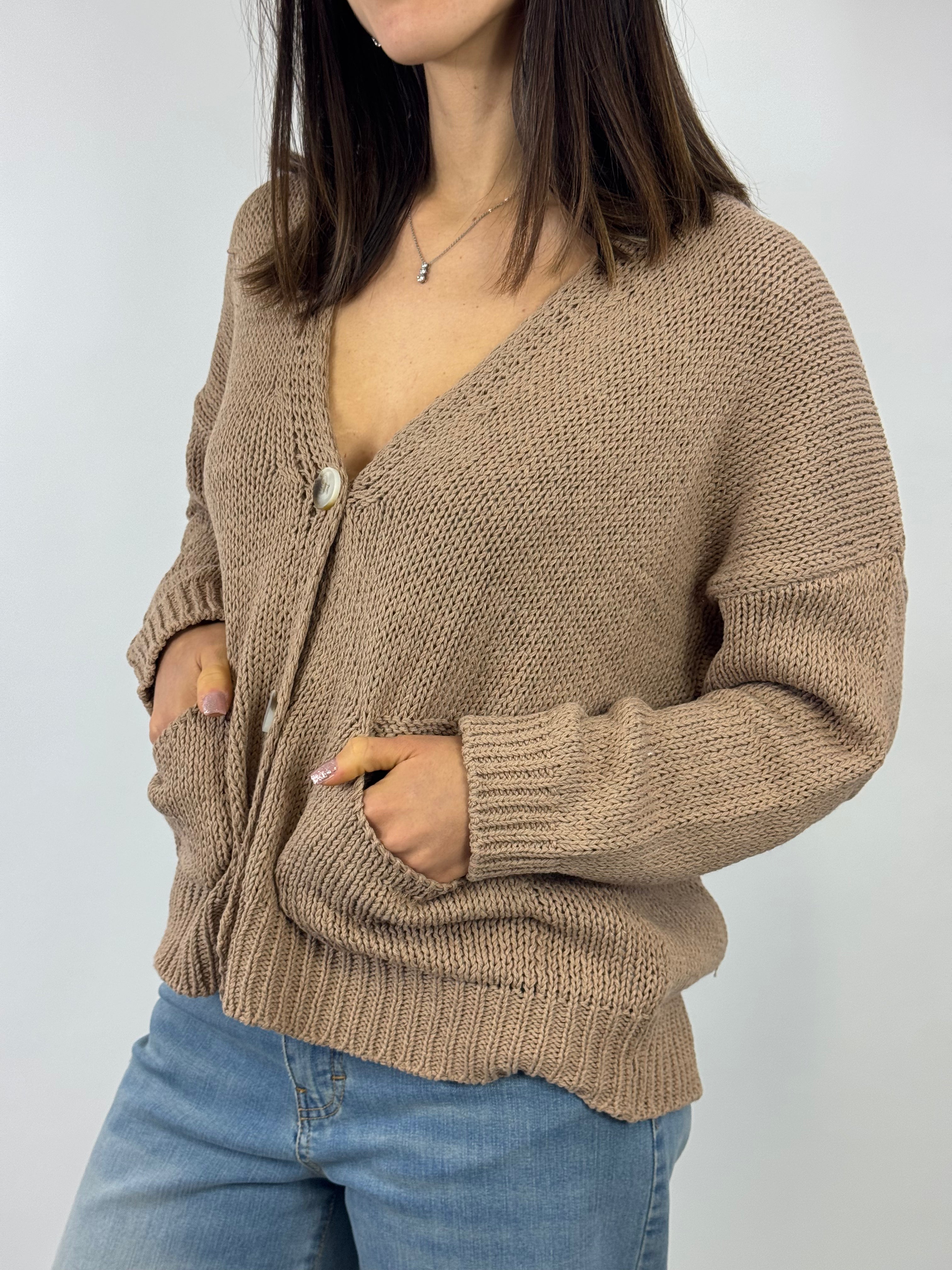 SUSY MIX CARDIGAN IN MAGLIA CORDA