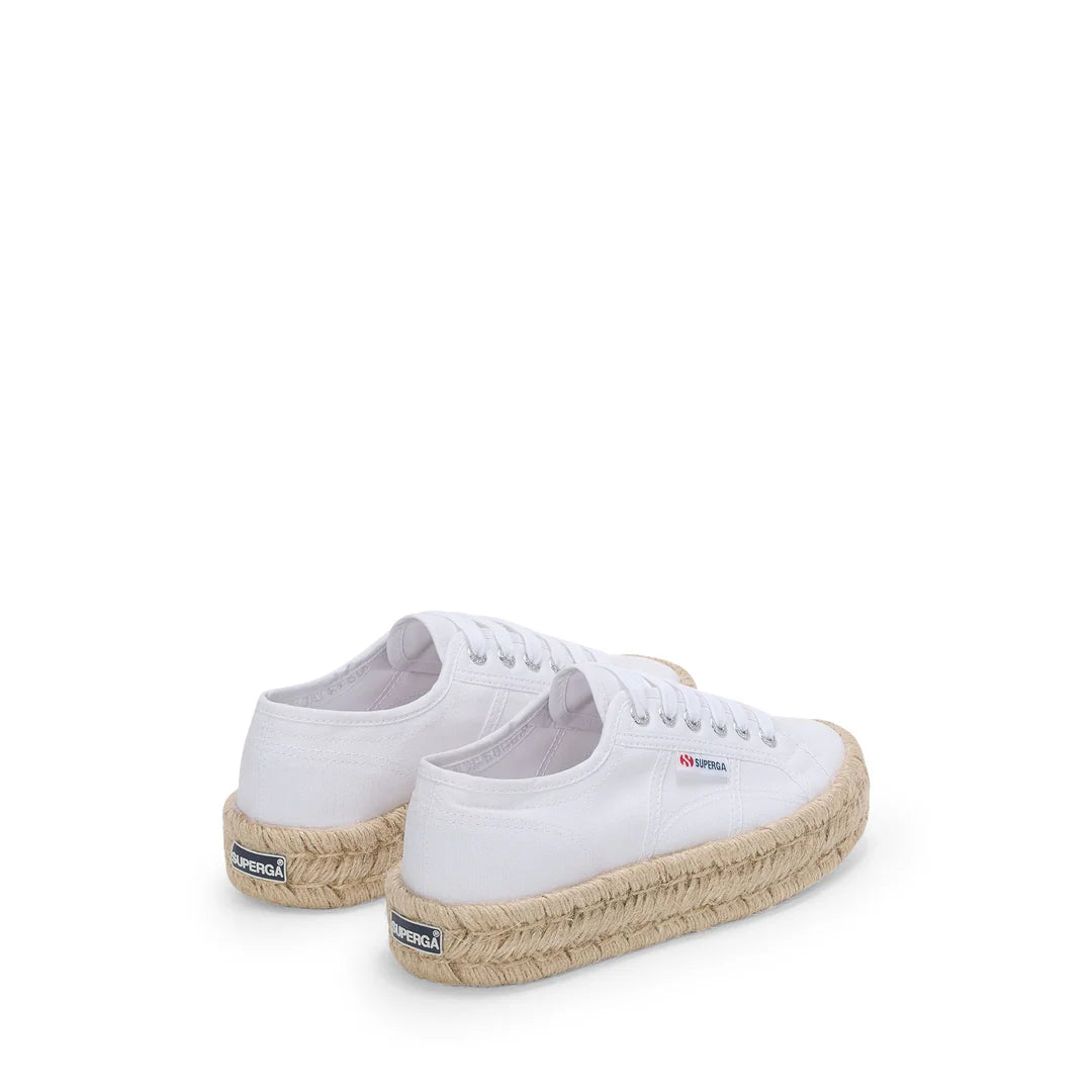 SUPERGA SNEAKERS DONNA BIANCO PLATFORM CORDA