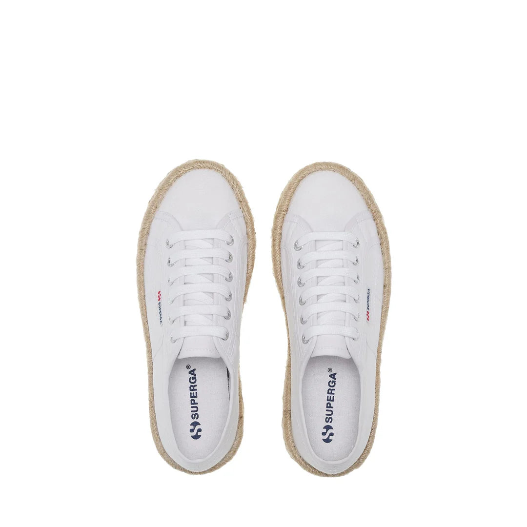 SUPERGA SNEAKERS DONNA BIANCO PLATFORM CORDA